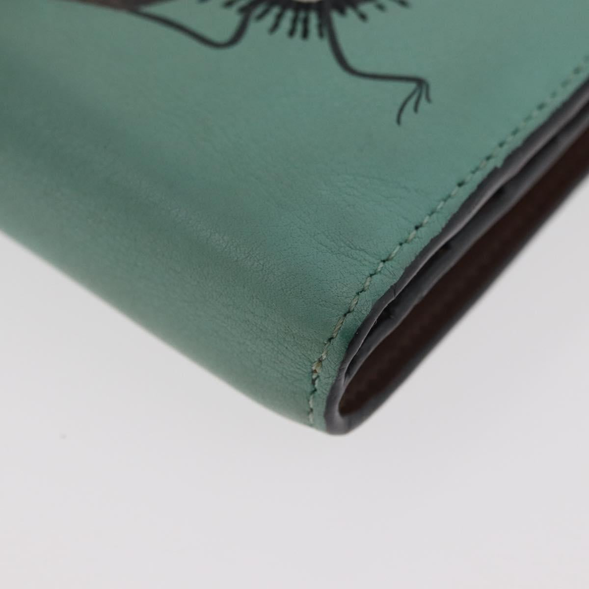 LOEWE LOEWE × Studio Ghibli Suswatari Wallet Leather Green Gold Auth 167344M