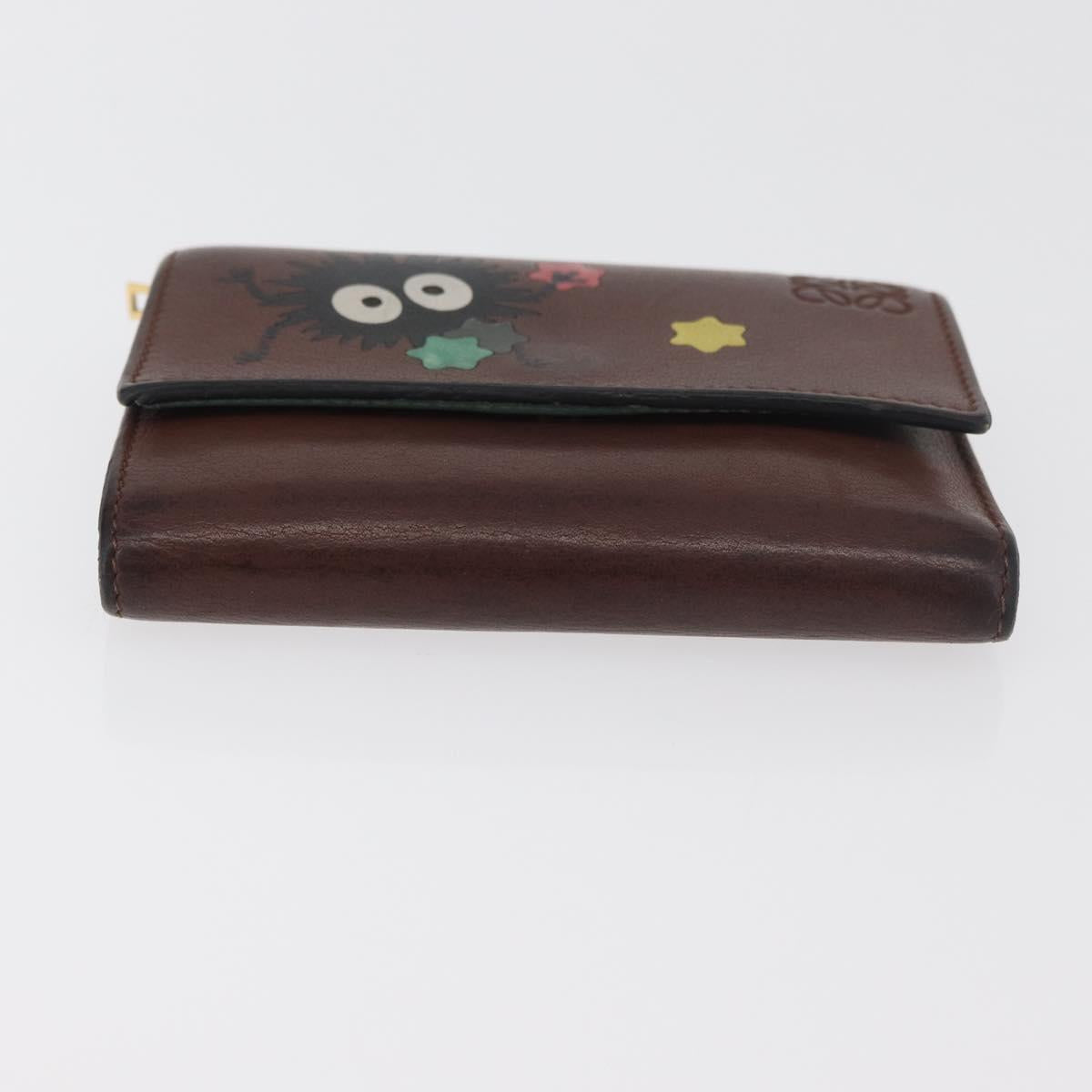 LOEWE LOEWE × Studio Ghibli Suswatari Wallet Leather Brown Gold Auth 167360A