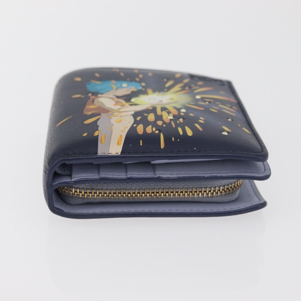 LOEWE × Studio Ghibli Howl's Moving Castle Wallet Leather Navy Auth 167377SM