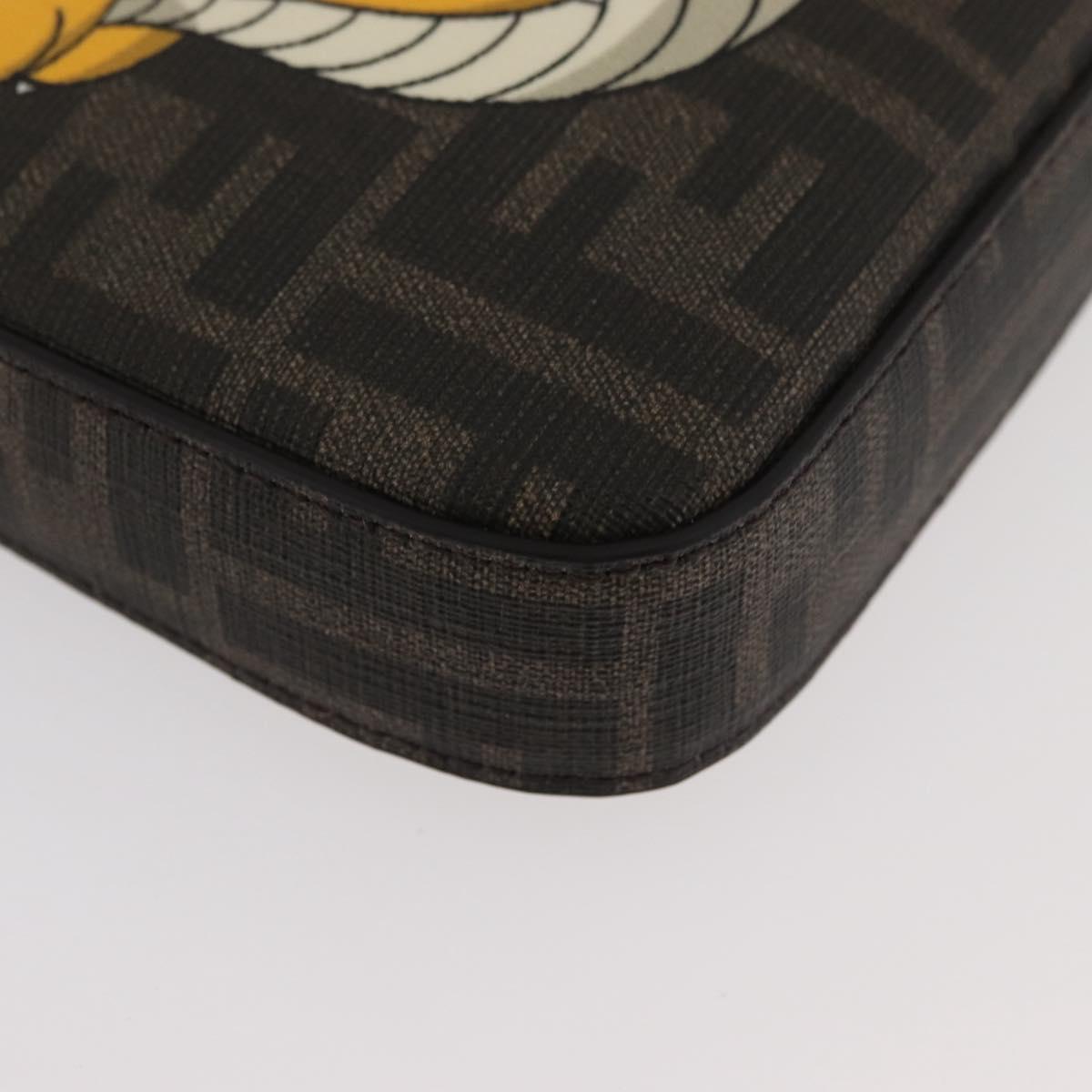 FENDI x FRGMT x POKÉMON Zucca Canvas Dragonfly Bag Black Brown Auth 167378SM