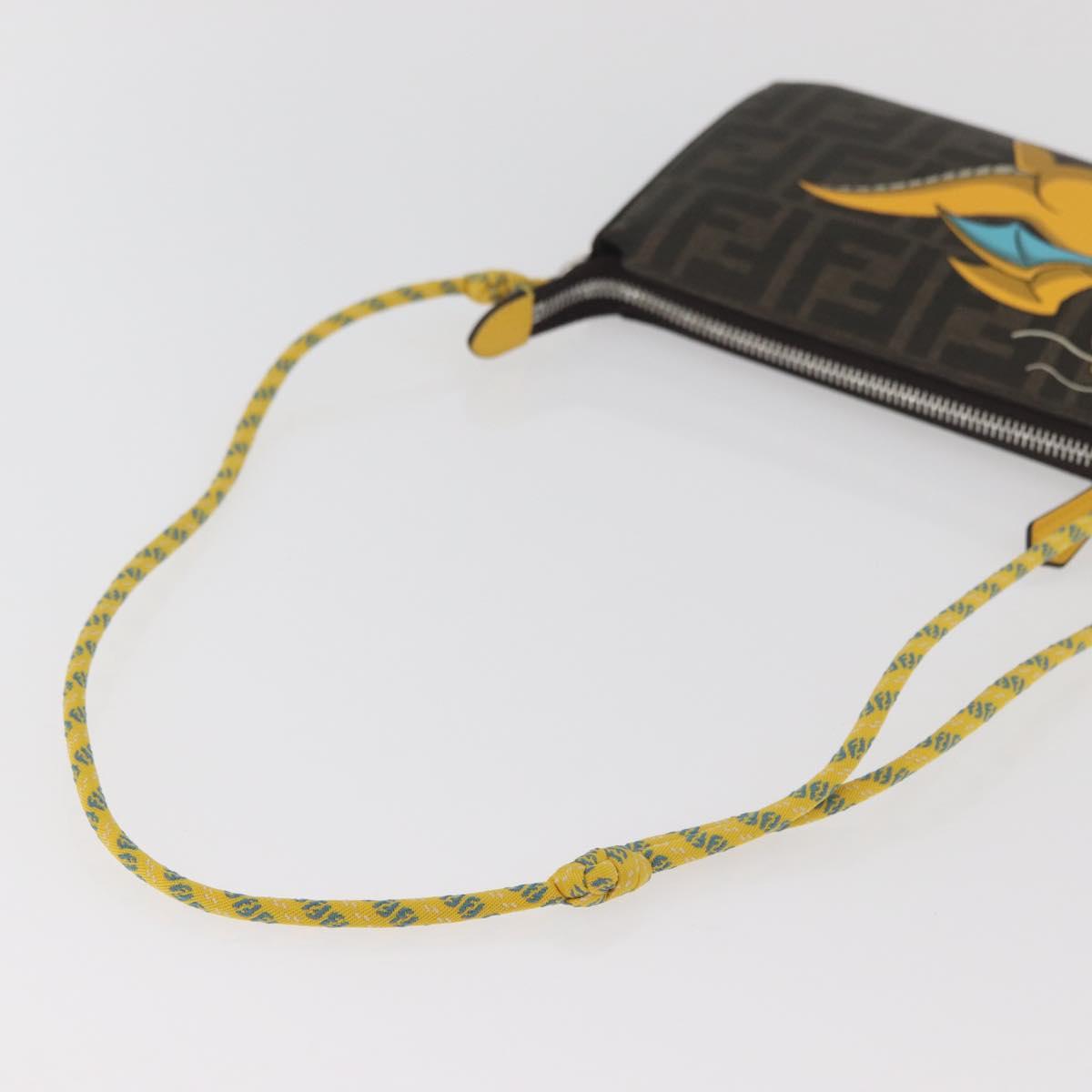 FENDI x FRGMT x POKÉMON Zucca Canvas Dragonfly Bag Black Brown Auth 167378SM