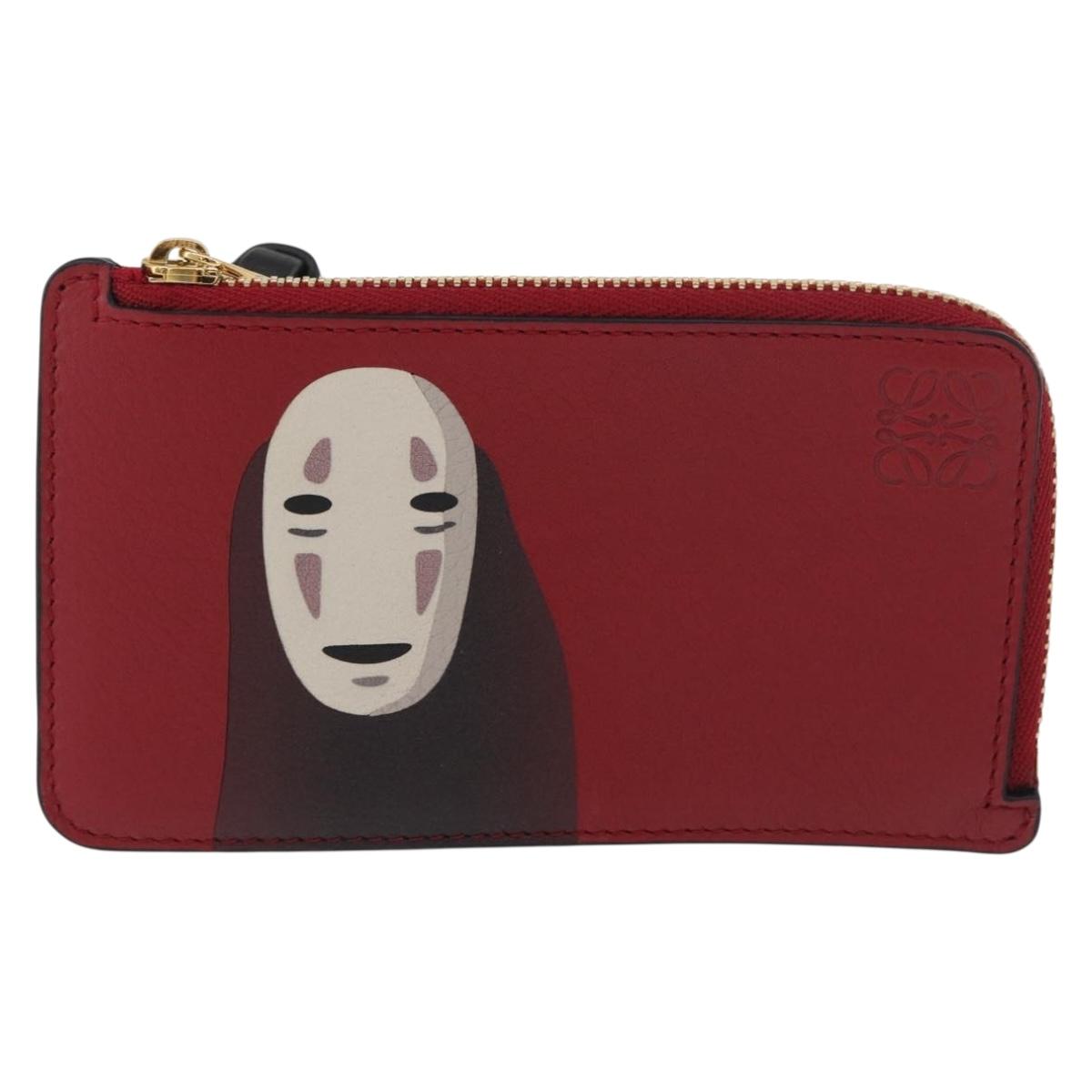 LOEWE × Studio Ghibli Spirited Away Kaonashi Card Case Red Gold Auth 167382SM