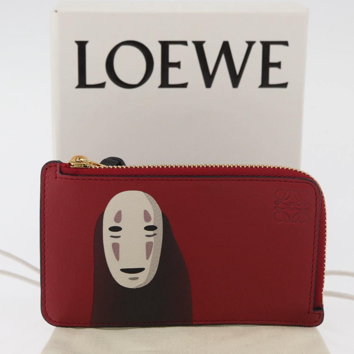 LOEWE × Studio Ghibli Spirited Away Kaonashi Card Case Red Gold Auth 167382SM