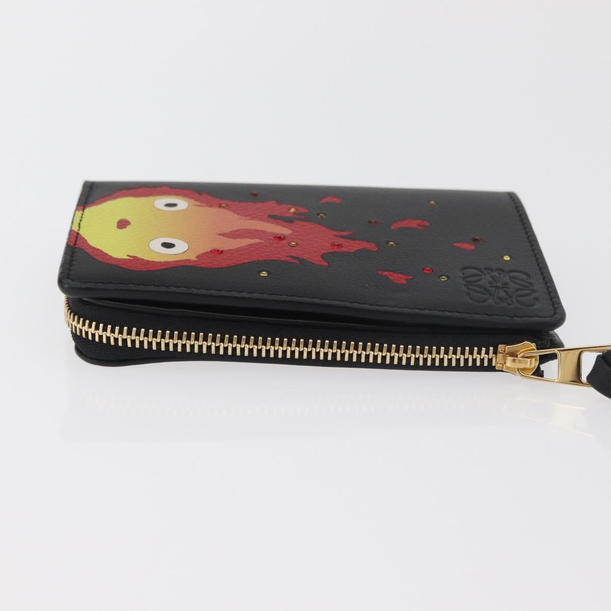 LOEWE × Studio Ghibli Howl's Moving Castle Wallet Leather Black Auth 167387SM