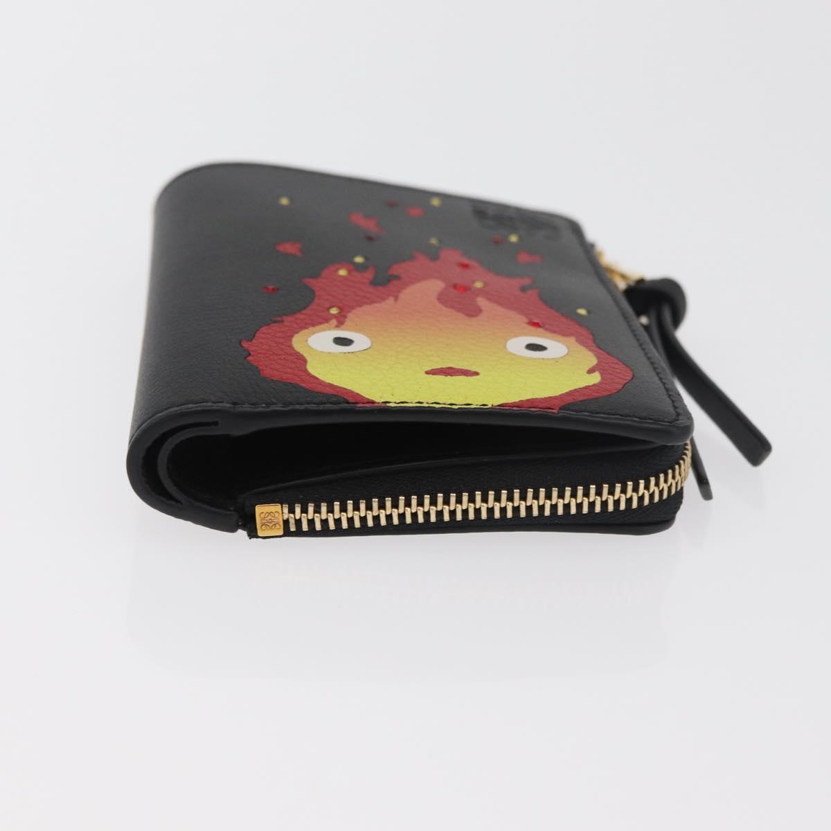 LOEWE × Studio Ghibli Howl's Moving Castle Wallet Leather Black Auth 167387SM
