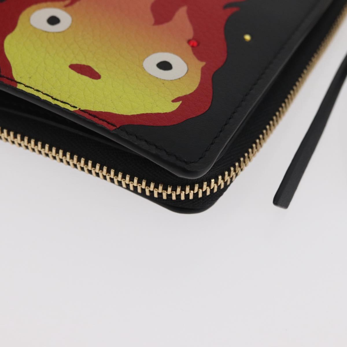 LOEWE × Studio Ghibli Howl's Moving Castle Wallet Leather Black Auth 167387SM