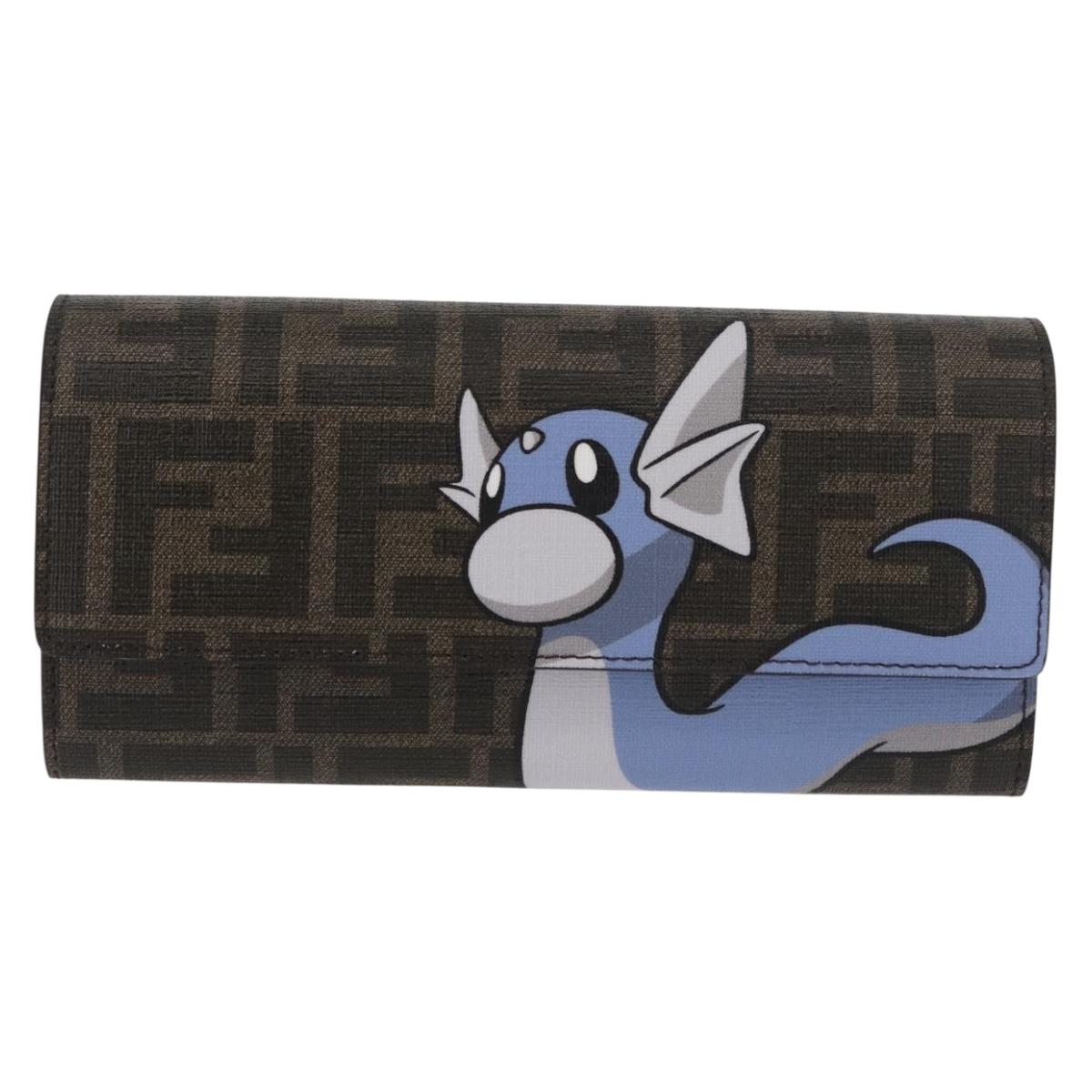 FENDI FENDI x FRGMT x POKÉMON Zucca Canvas Chain Wallet Mini Ryu Auth 167391SM