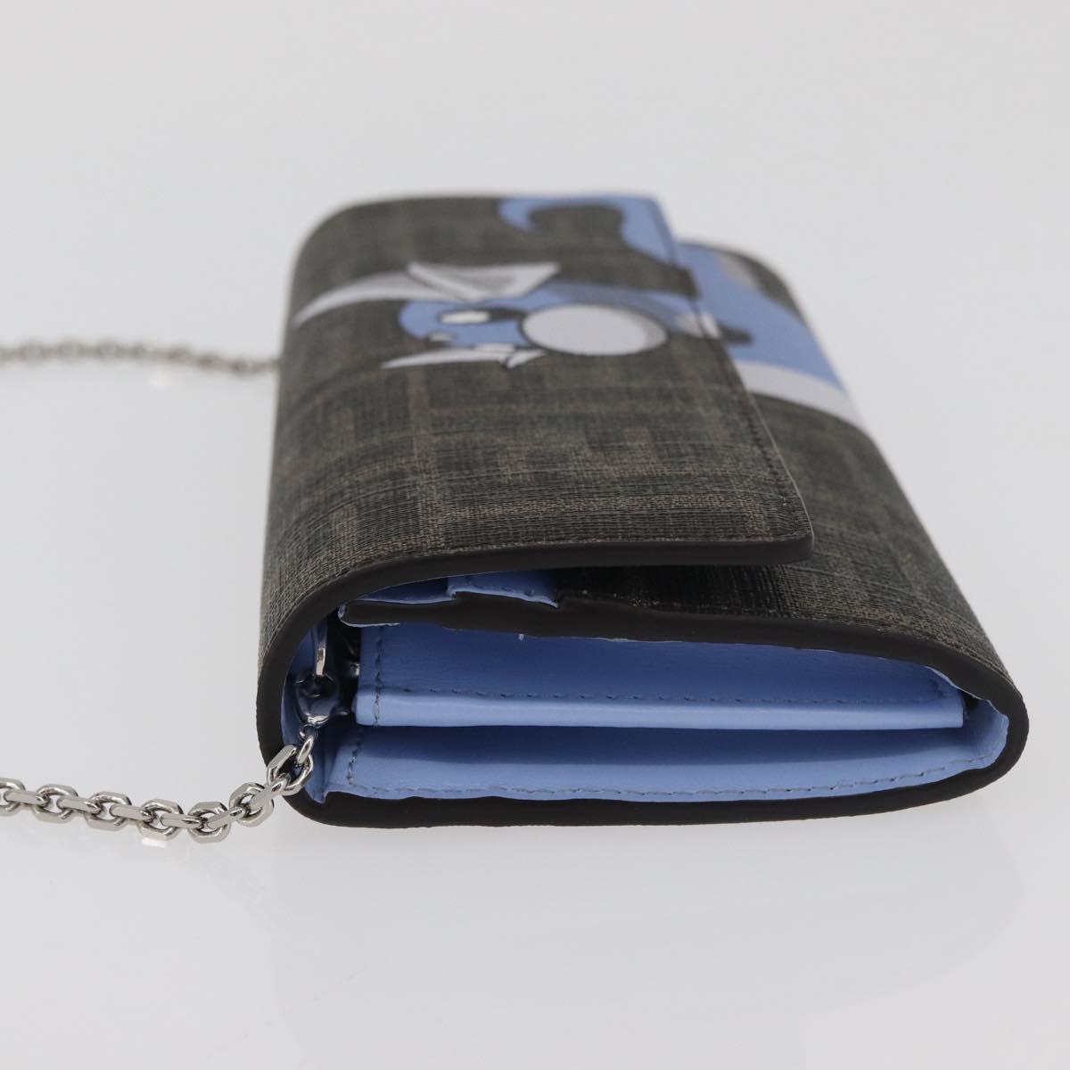 FENDI FENDI x FRGMT x POKÉMON Zucca Canvas Chain Wallet Mini Ryu Auth 167391SM