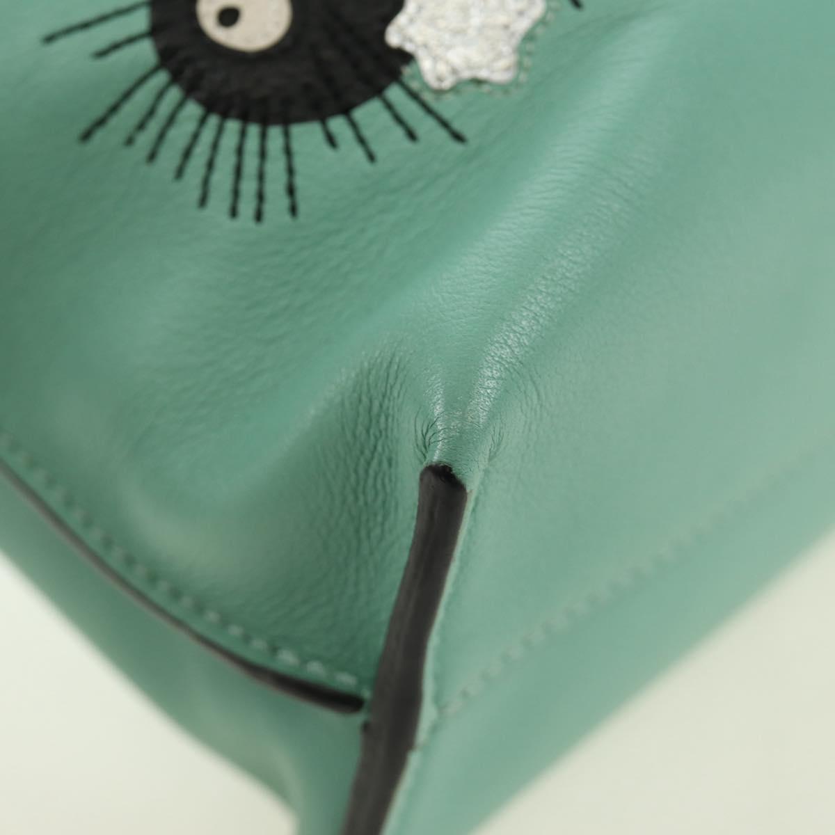 LOEWE × Ghibli Spirited Away Flamenco Clutch Mini Leather Green Auth 167395SM