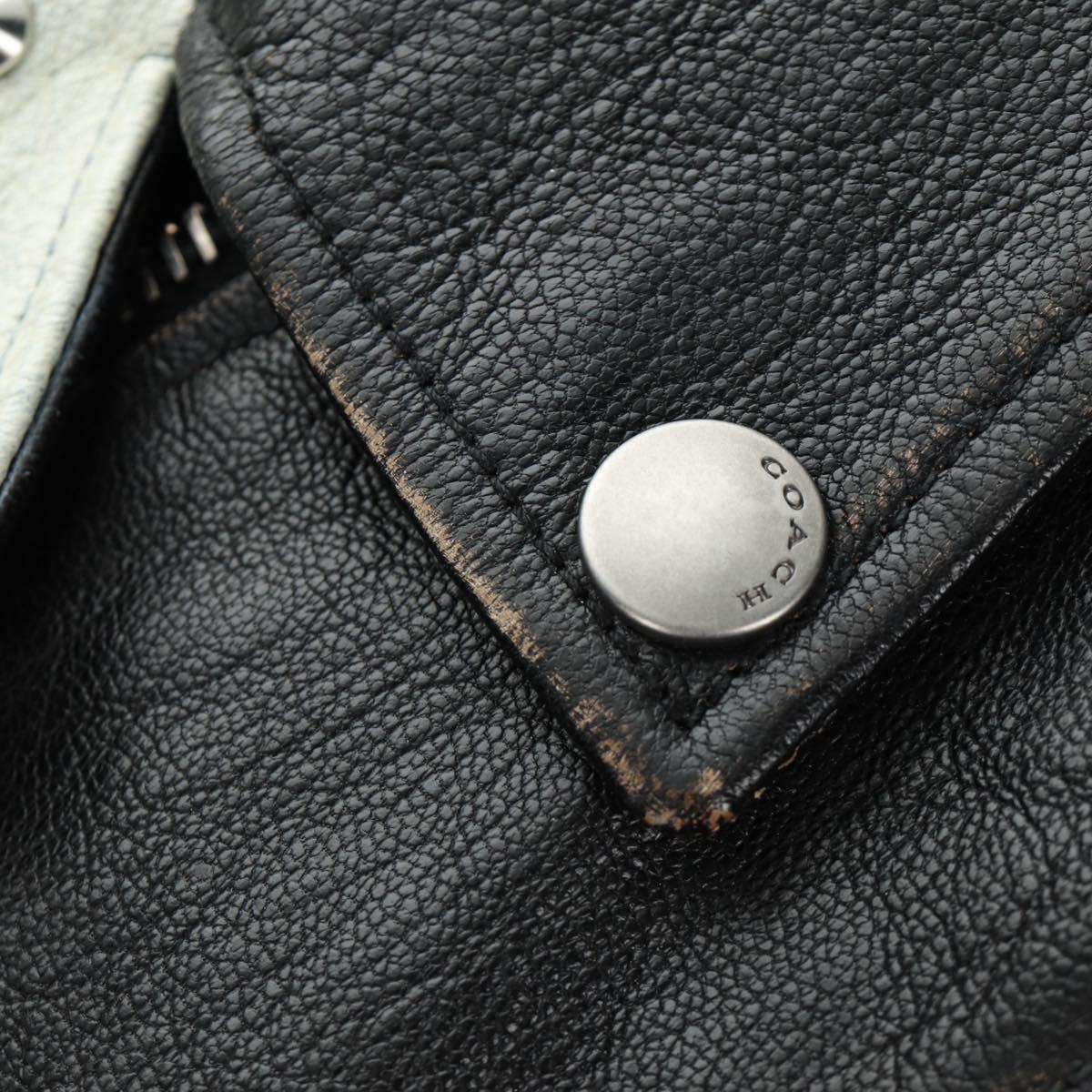Coach x Disney Double Riders Jacket Leather Black Auth 167402M