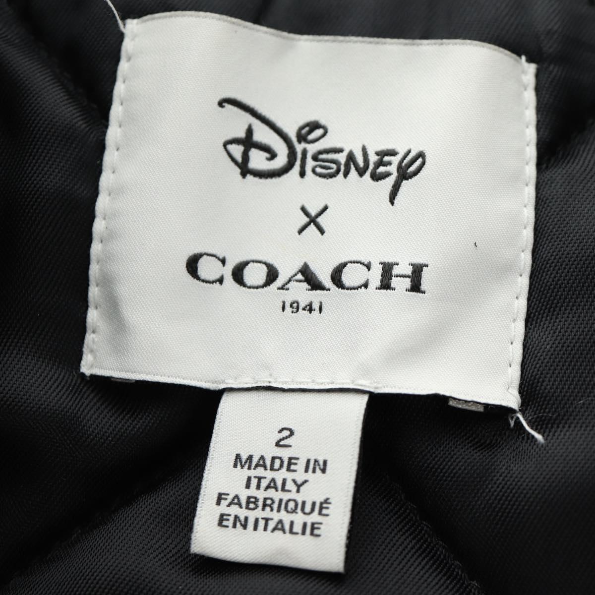 Coach x Disney Double Riders Jacket Leather Black Auth 167402M