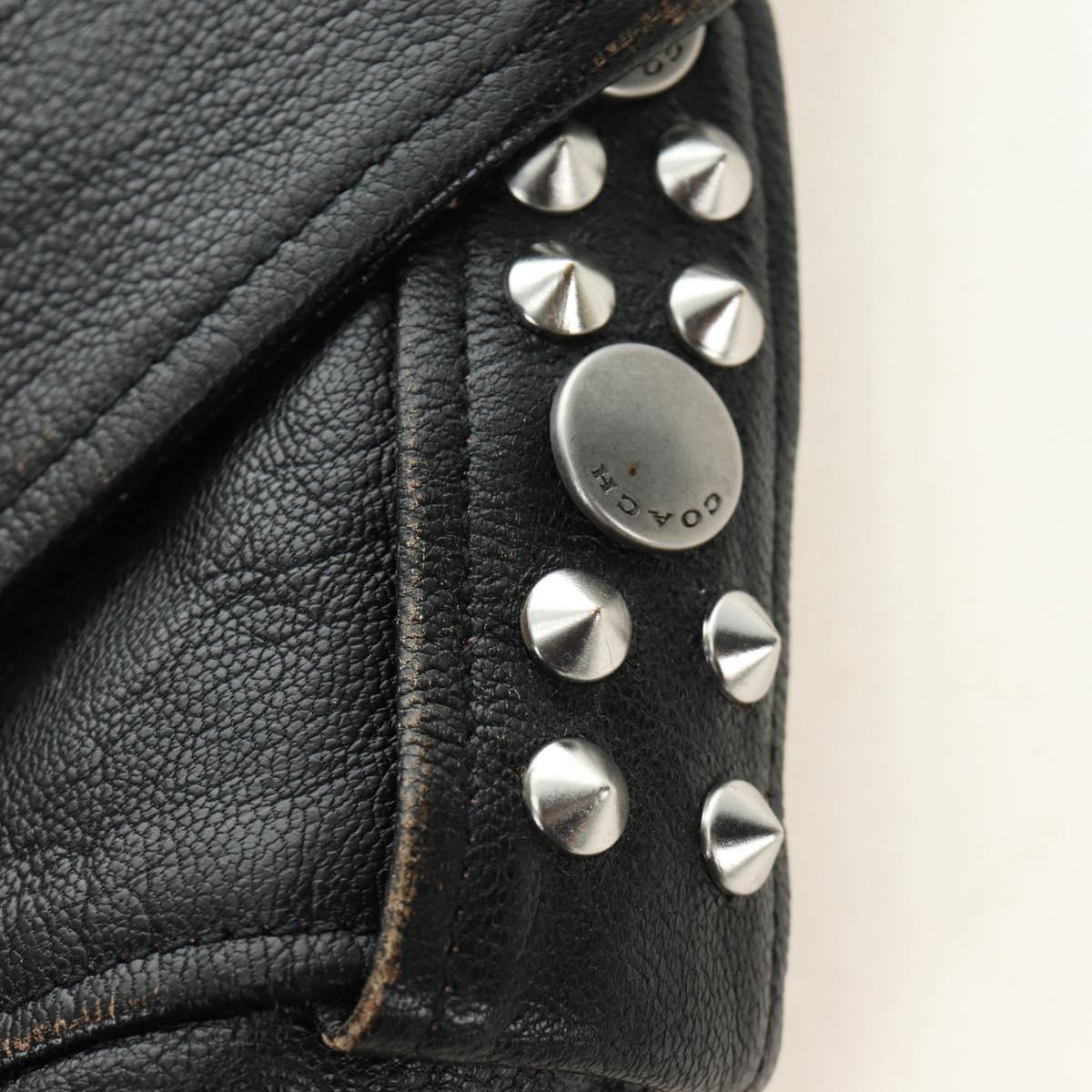 Coach x Disney Double Riders Jacket Leather Black Auth 167402M