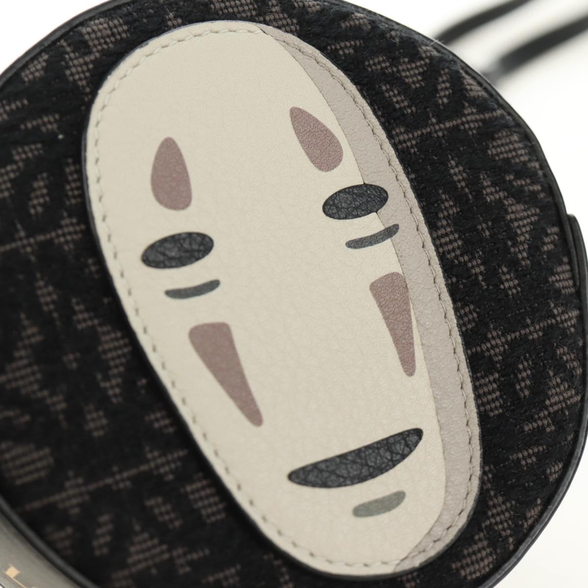 LOEWE × Studio Ghibli Cookie Pouch No-Face Bag Canvas Black Gold Auth 167410SM