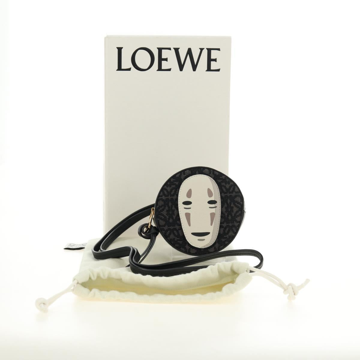 LOEWE × Studio Ghibli Cookie Pouch No-Face Bag Canvas Black Gold Auth 167410SM