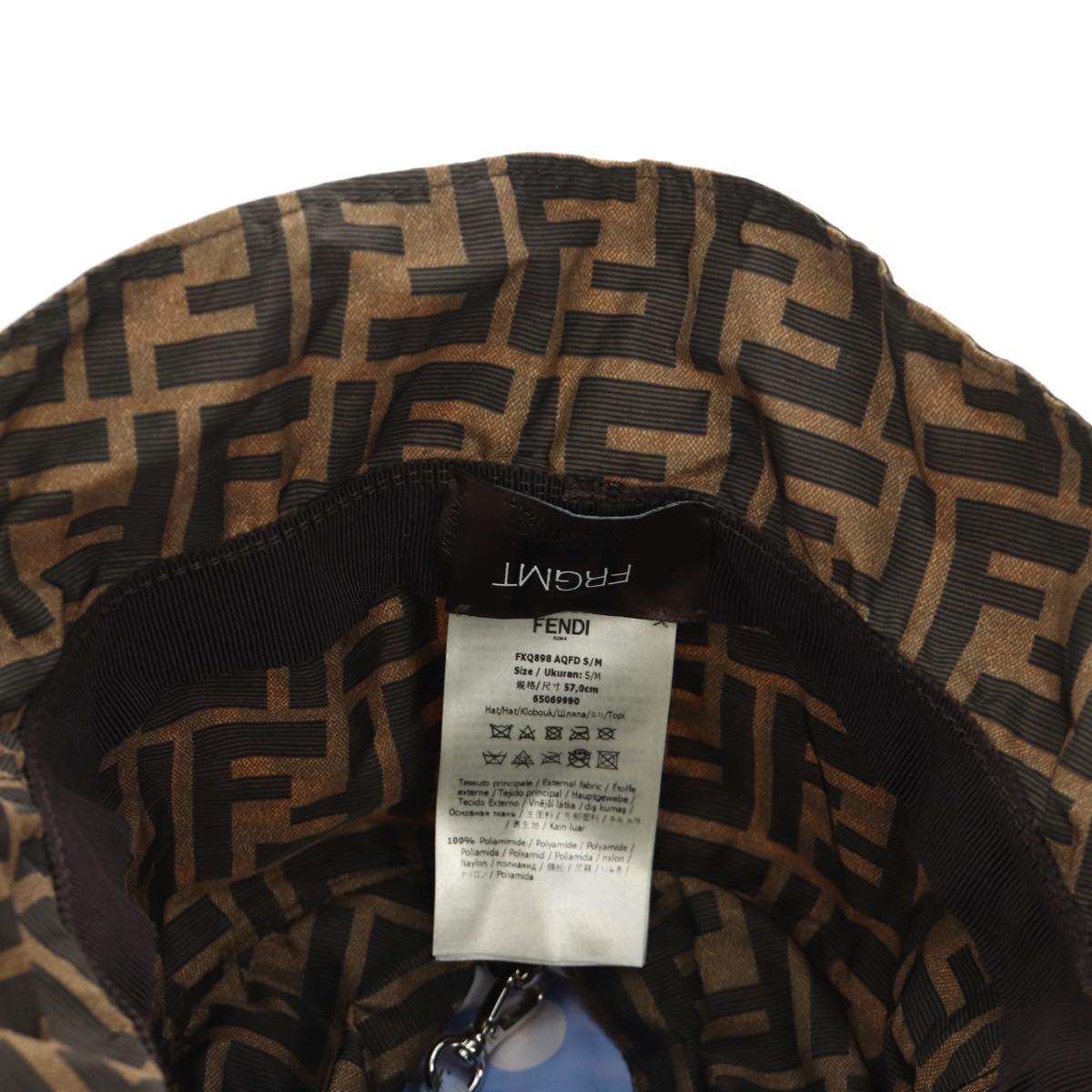 FENDI x FRGMT x POKÉMON ZUCCA Canvas Bucket Hat Mini-Dragon Brown Auth 167411SM