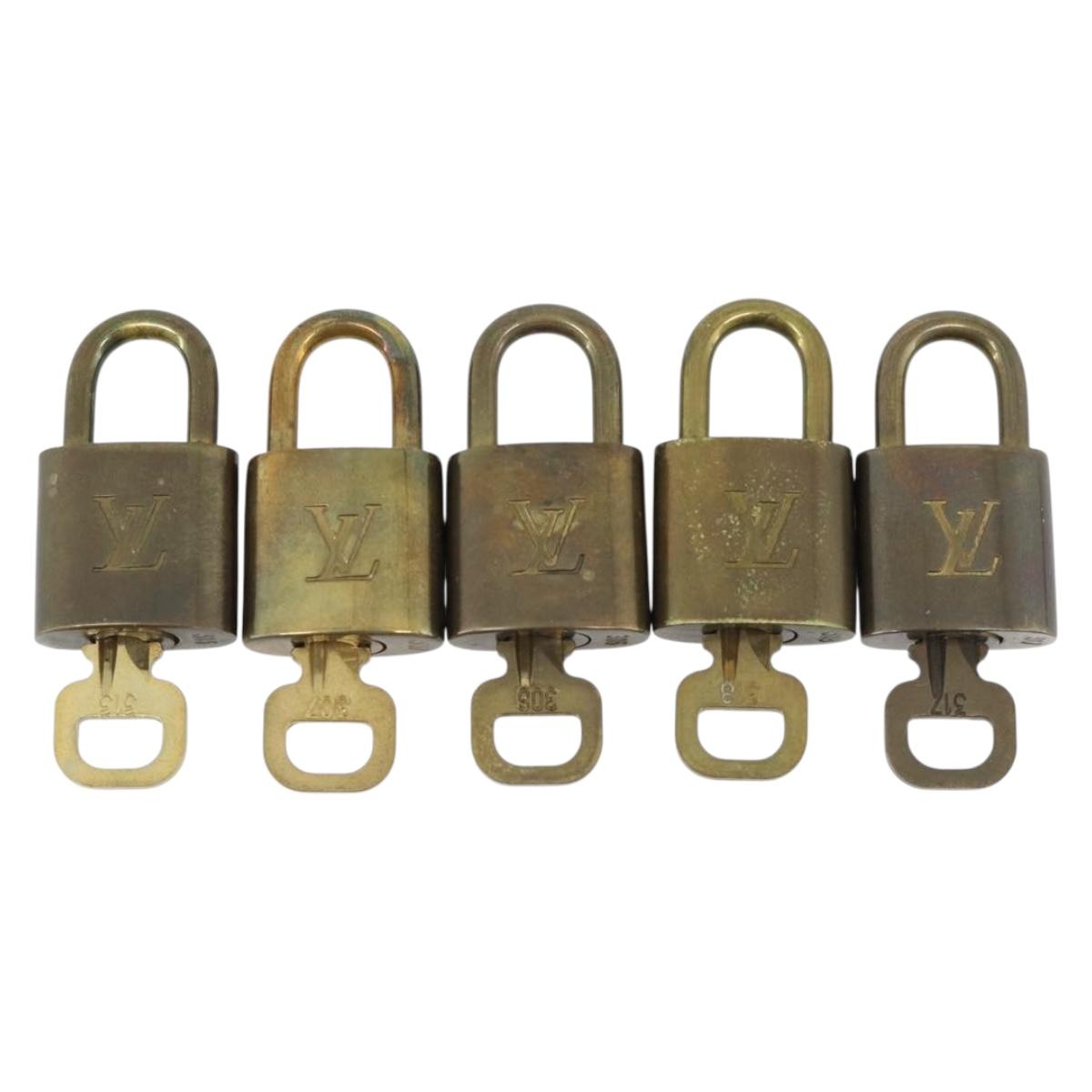 LOUIS VUITTON Padlock 5 Set Padlock metal Gold LV Auth 167412