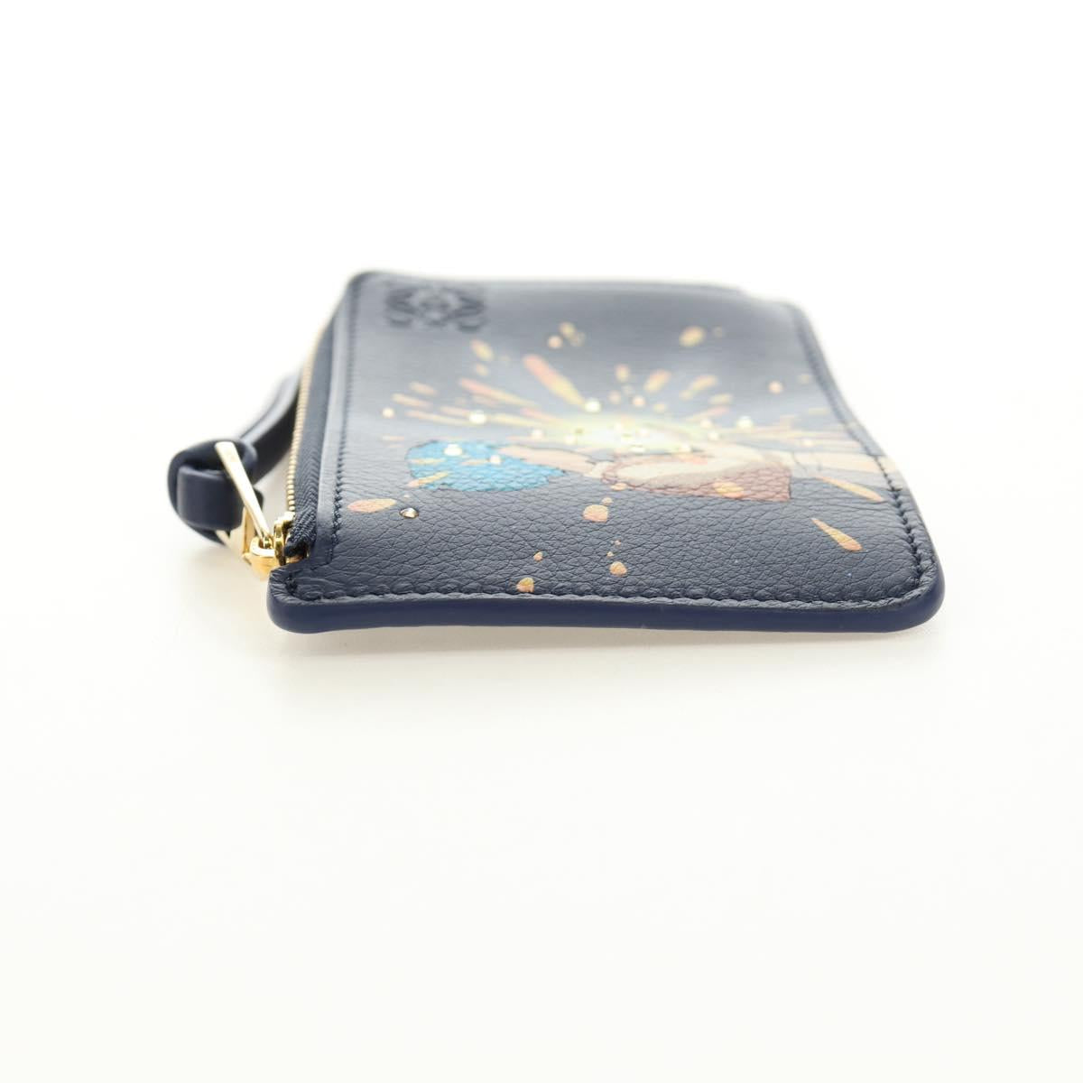 LOEWE × Studio Ghibli Howl's Moving Castle Card Case Leather Navy Auth 167414SM