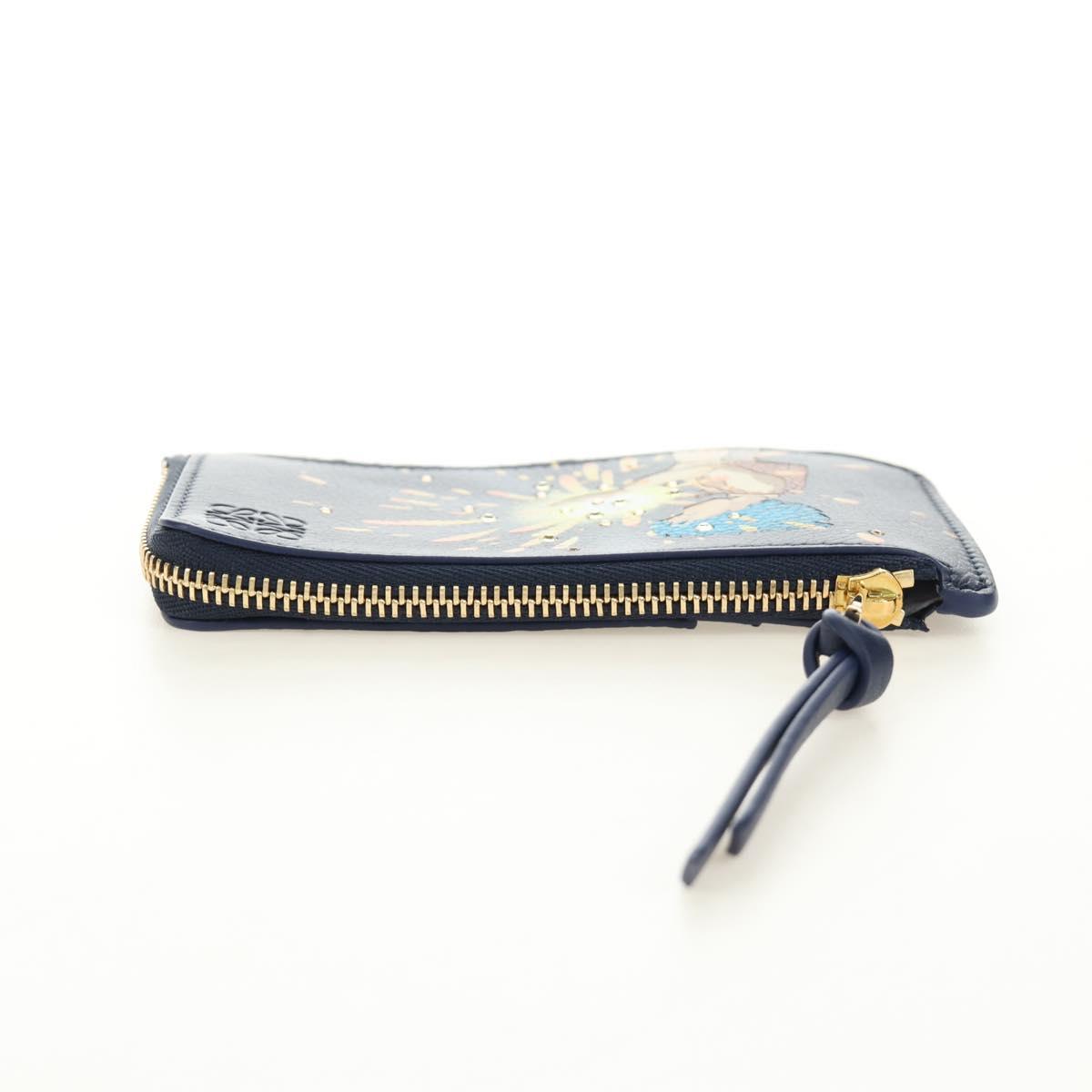LOEWE × Studio Ghibli Howl's Moving Castle Card Case Leather Navy Auth 167414SM