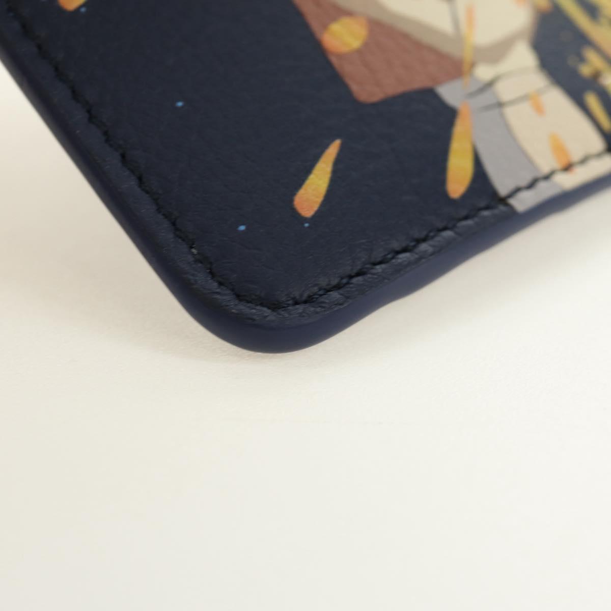 LOEWE × Studio Ghibli Howl's Moving Castle Card Case Leather Navy Auth 167414SM