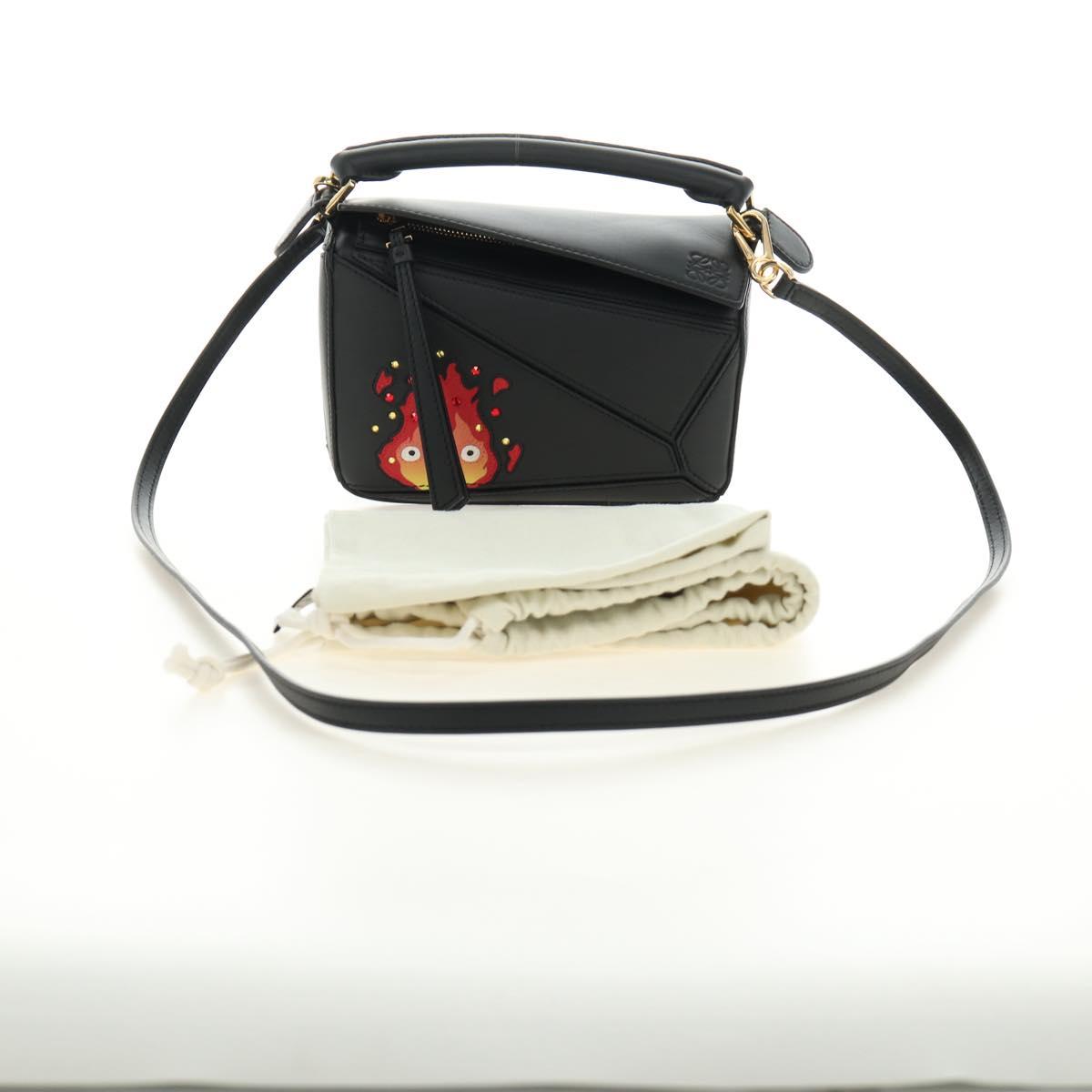 LOEWE × Studio Ghibli Howl's Calcifer Puzzle Mini Bag 2way Black Auth 167415SM