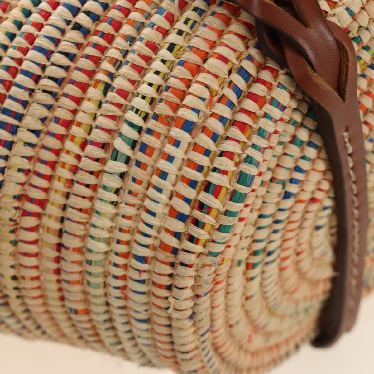PRADA Tote Bag Raffia Beige Auth 167416SM