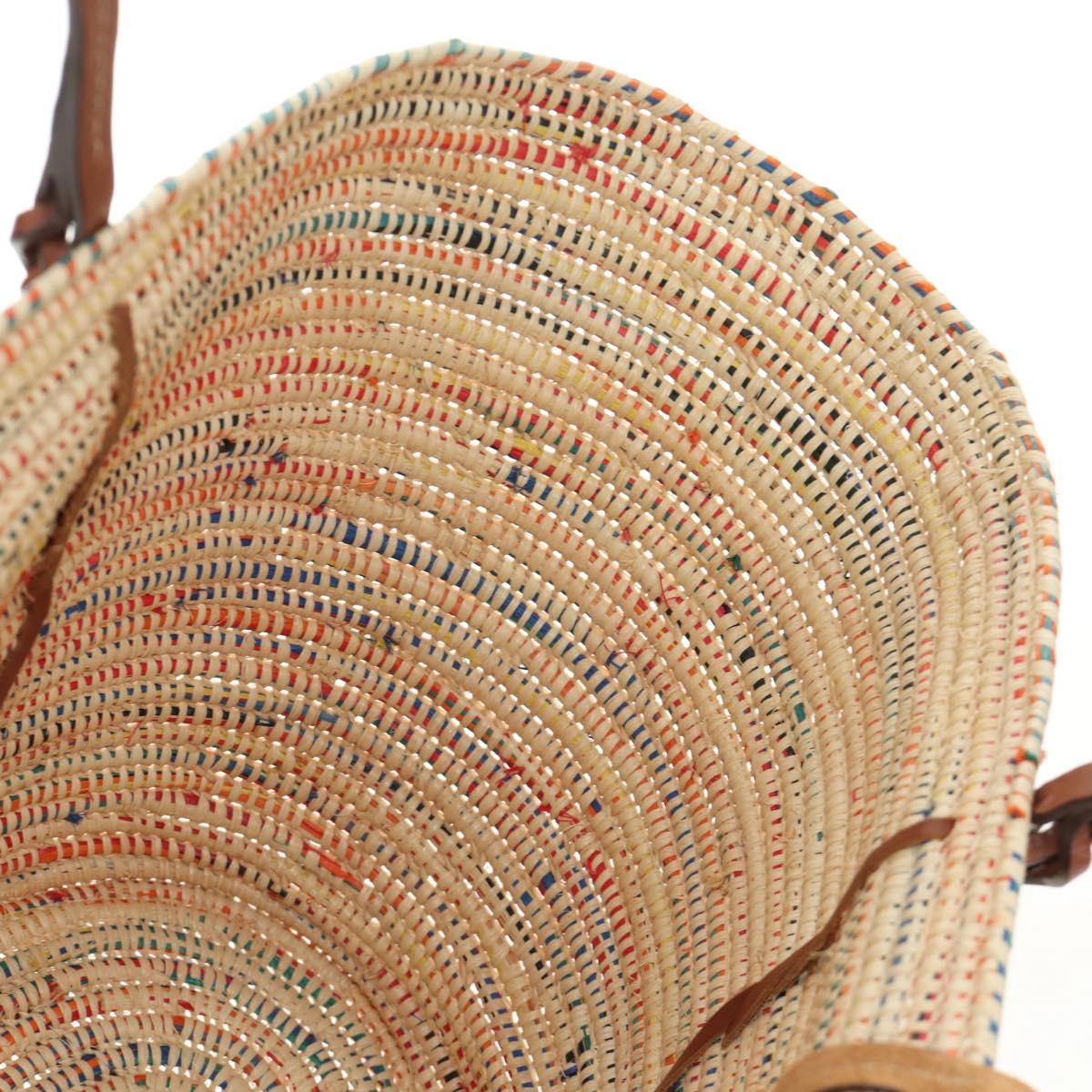PRADA Tote Bag Raffia Beige Auth 167416SM