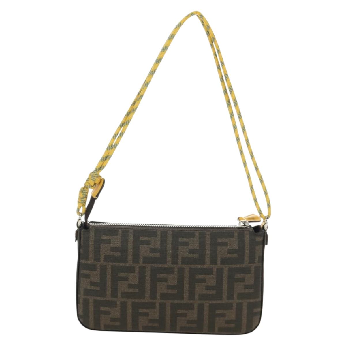 FENDI Dragonite Zucca Canvas FRGMT POKÉMON Bag Black Silver Brown Auth 167417SM
