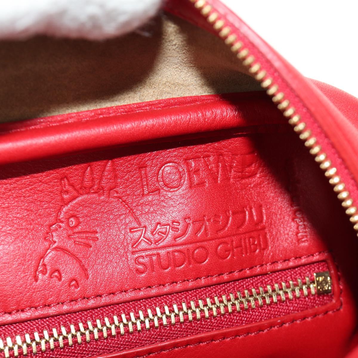LOEWE × Studio Ghibli Amazona 19 Baby Mouse Hand Bag Leather Red Auth 167438SM