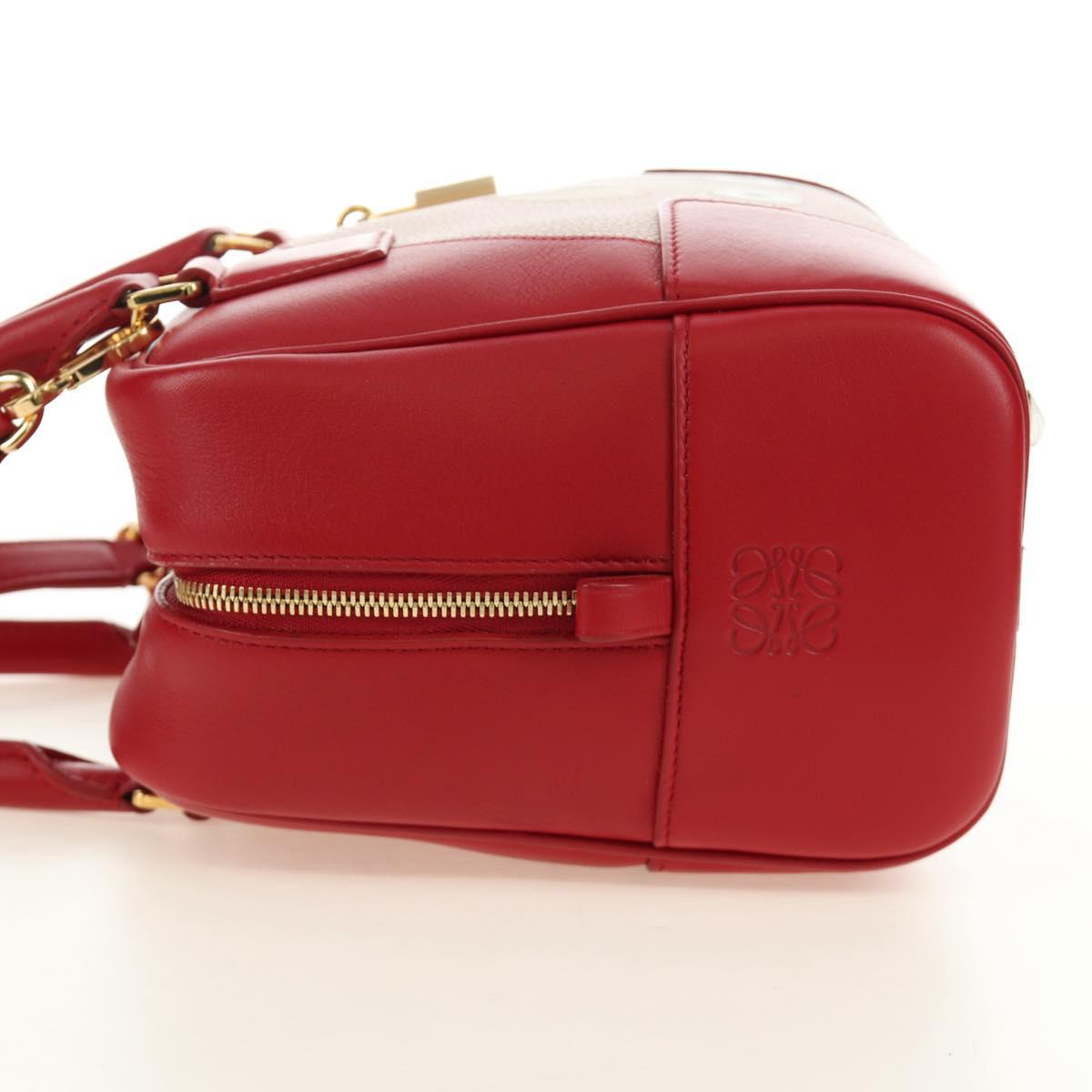 LOEWE × Studio Ghibli Amazona 19 Baby Mouse Hand Bag Leather Red Auth 167438SM