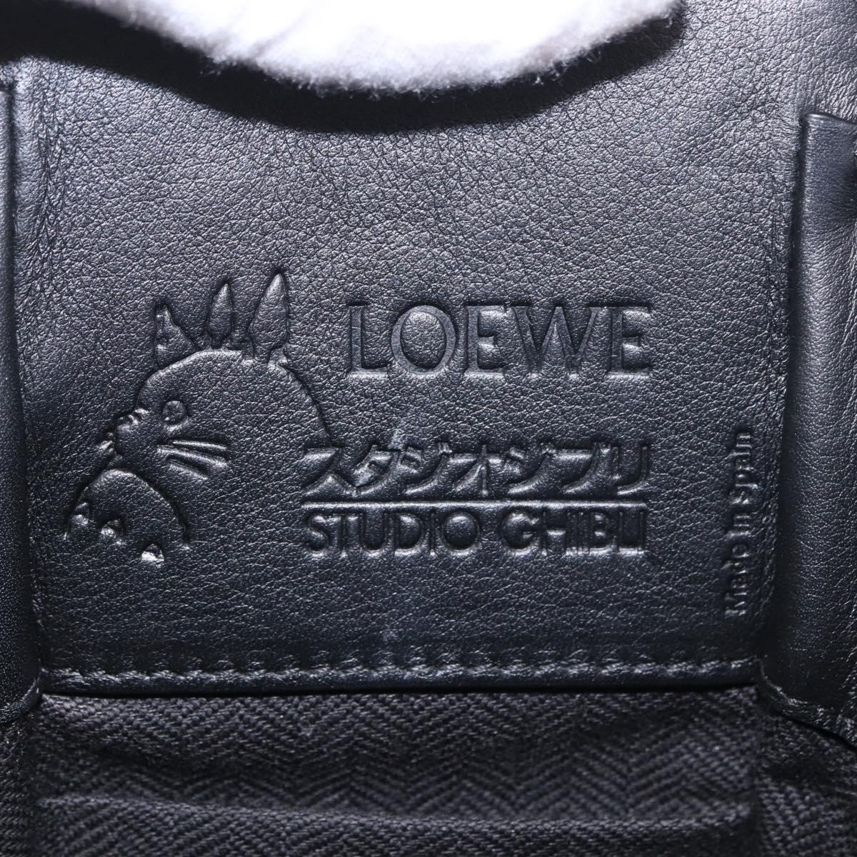 LOEWE × Ghibli Mini Hammock Soot Sprites Hand Bag Leather Brown Auth 167441SM