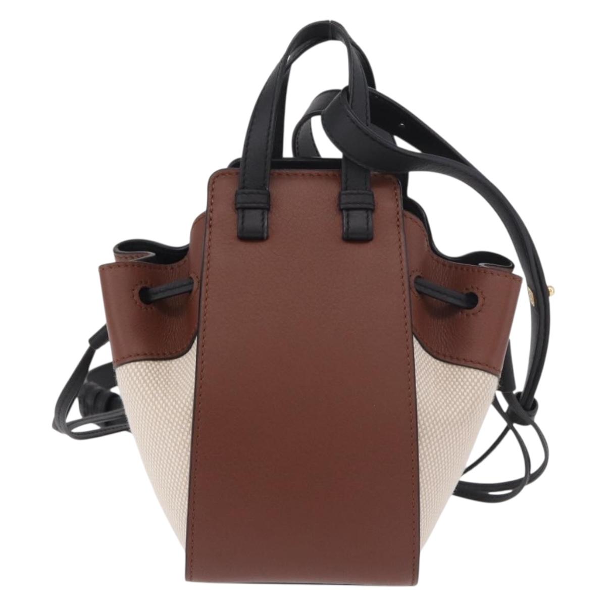 LOEWE × Ghibli Mini Hammock Soot Sprites Hand Bag Leather Brown Auth 167441SM