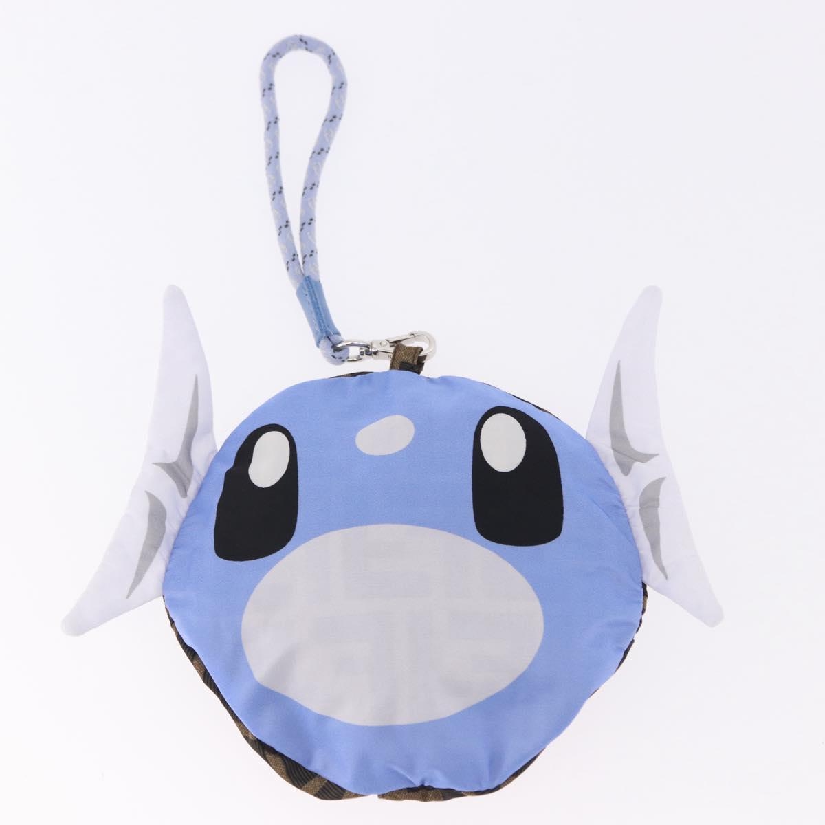 FENDI x FRGMT x POKEMON Bucket Dratini Hat Nylon Brown Blue Auth 167450SM
