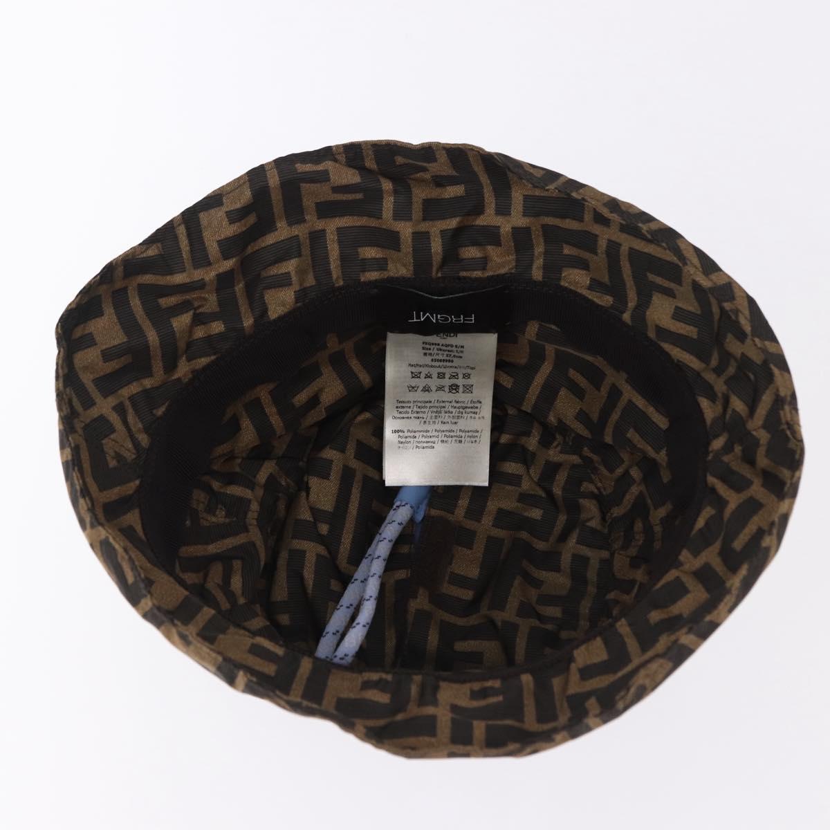 FENDI x FRGMT x POKEMON Bucket Dratini Hat Nylon Brown Blue Auth 167450SM