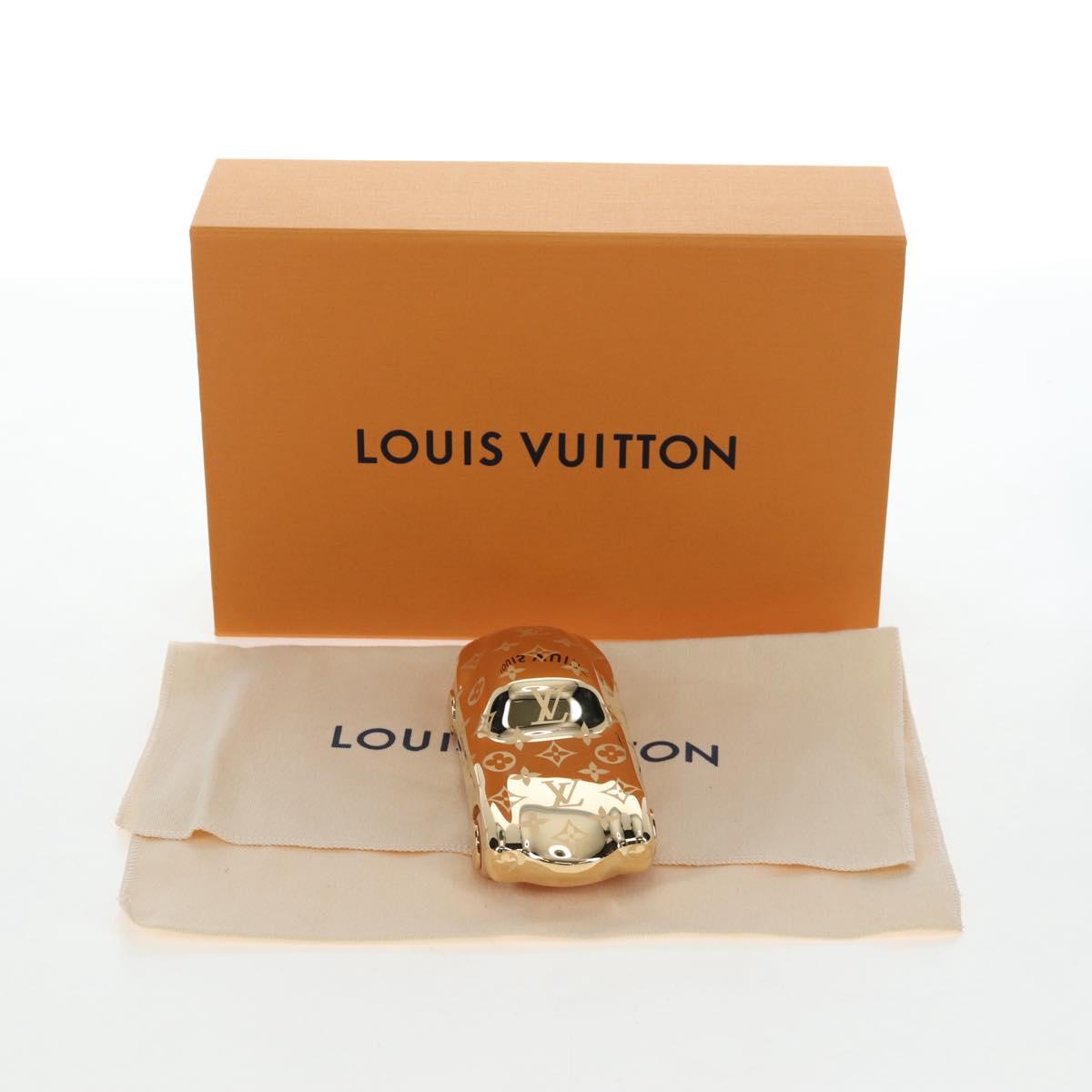 LOUIS VUITTON Monogram Paperweight Car Metal Gold R97981 LV Auth 167451SM