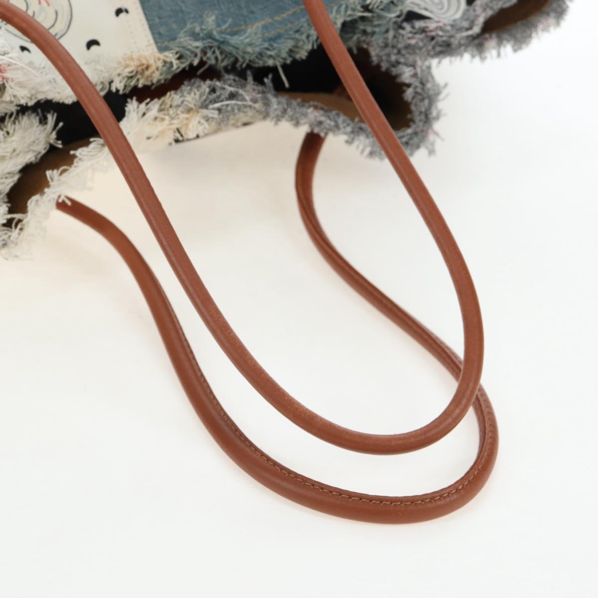 LOEWE x Paula's IBIZA Collection Flamenco Knots Denim Blue Brown Auth 167453V