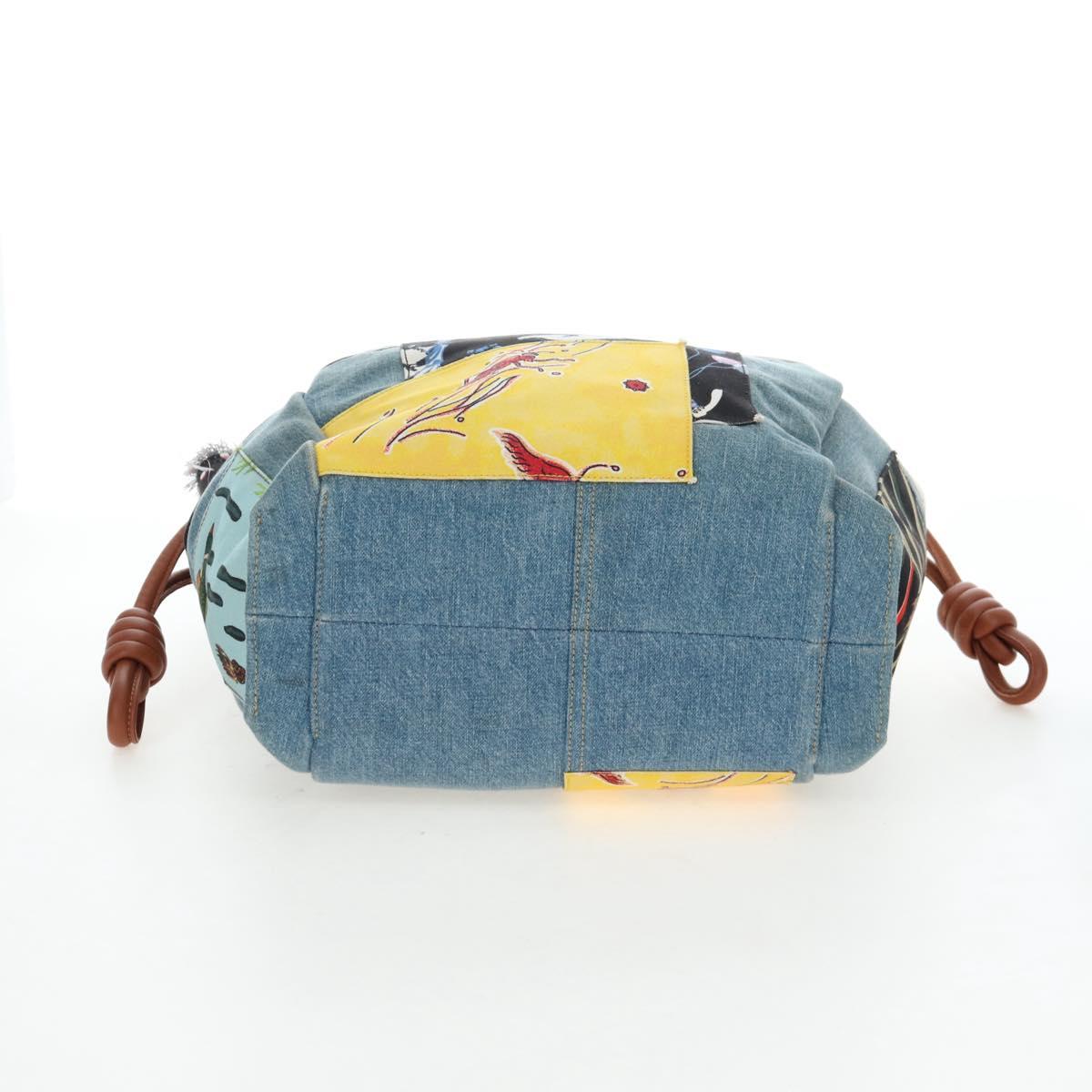 LOEWE x Paula's IBIZA Collection Flamenco Knots Denim Blue Brown Auth 167453V
