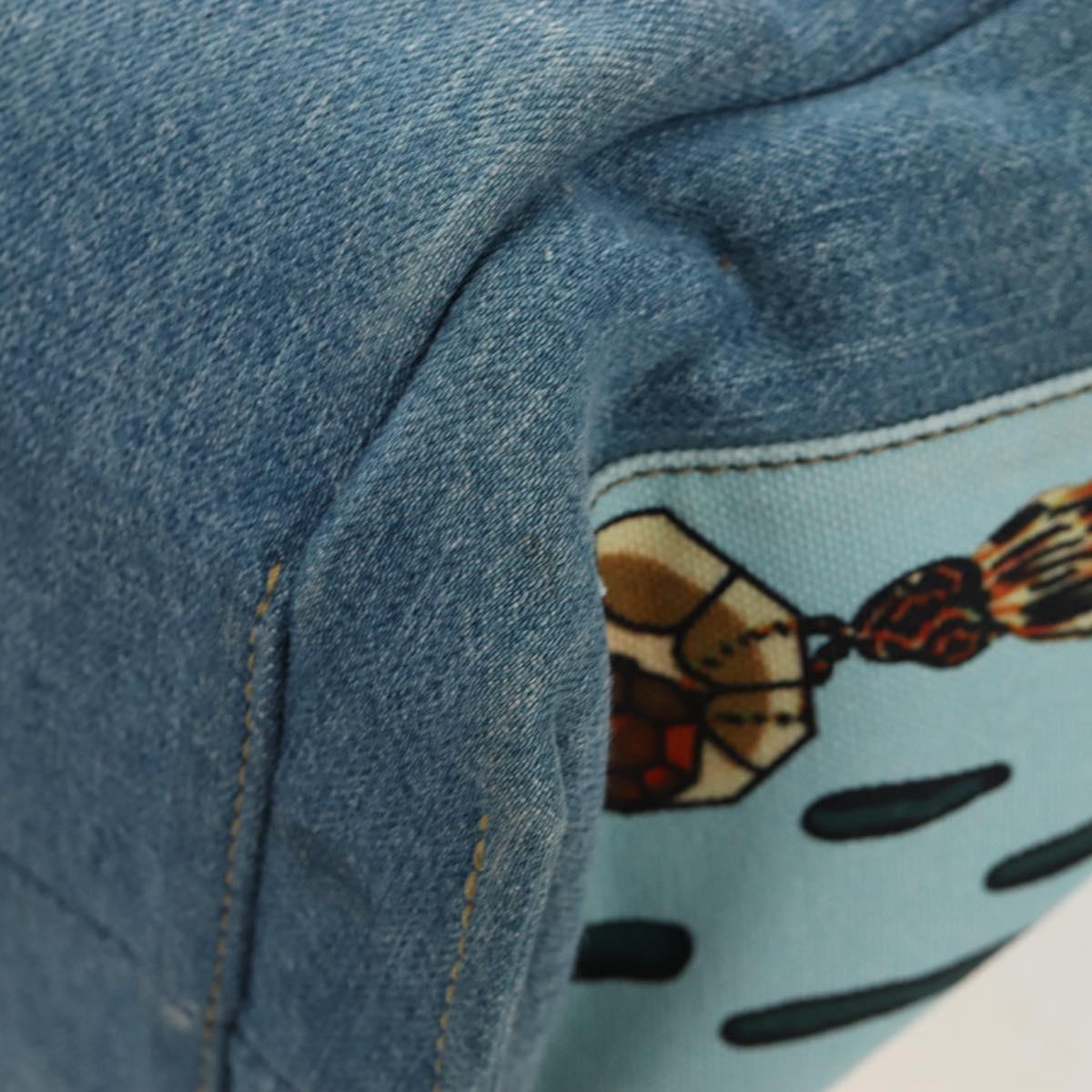 LOEWE x Paula's IBIZA Collection Flamenco Knots Denim Blue Brown Auth 167453V