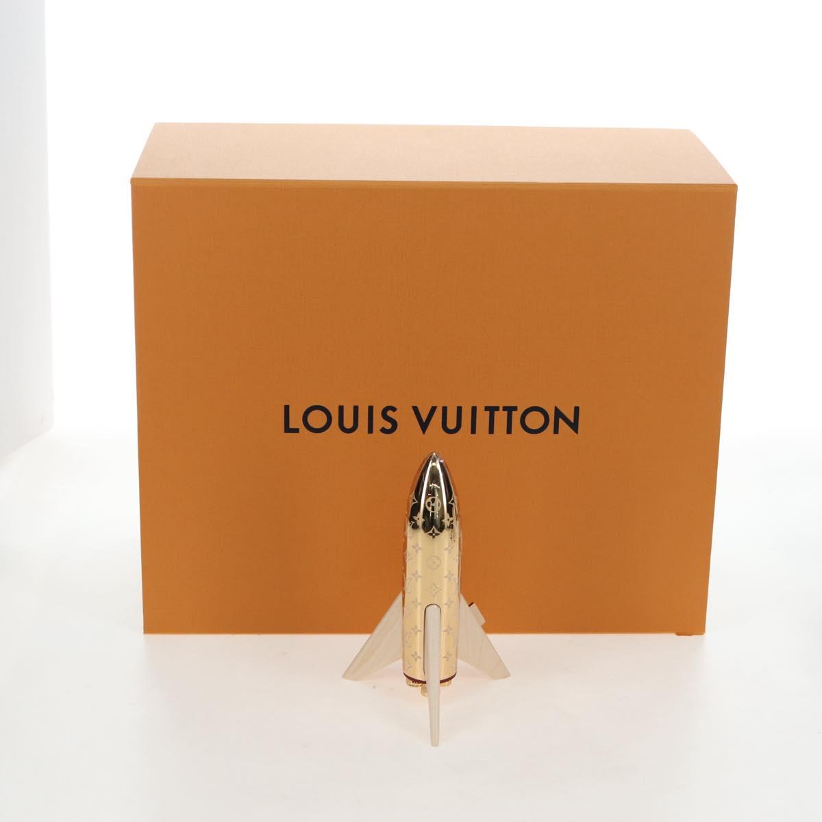 LOUIS VUITTON Monogram Metal Rocket Paperweight Gold GI0794 LV Auth 167456SM