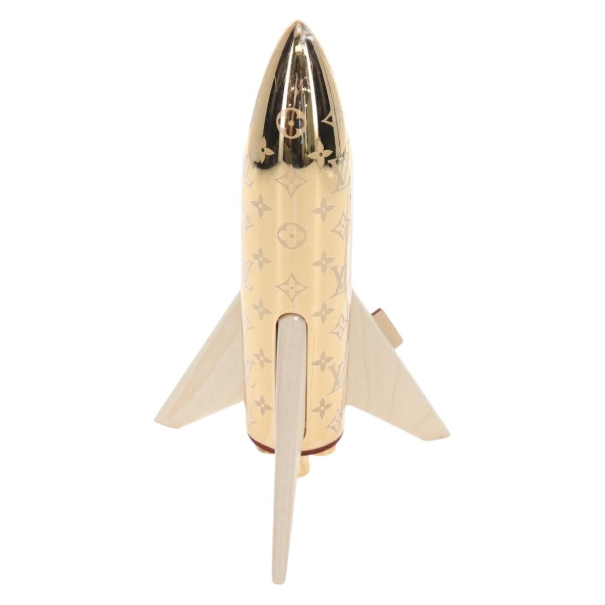 LOUIS VUITTON Monogram Metal Rocket Paperweight Gold GI0794 LV Auth 167456SM