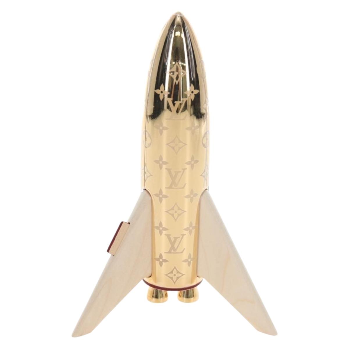 LOUIS VUITTON Monogram Metal Rocket Paperweight Gold GI0794 LV Auth 167456SM