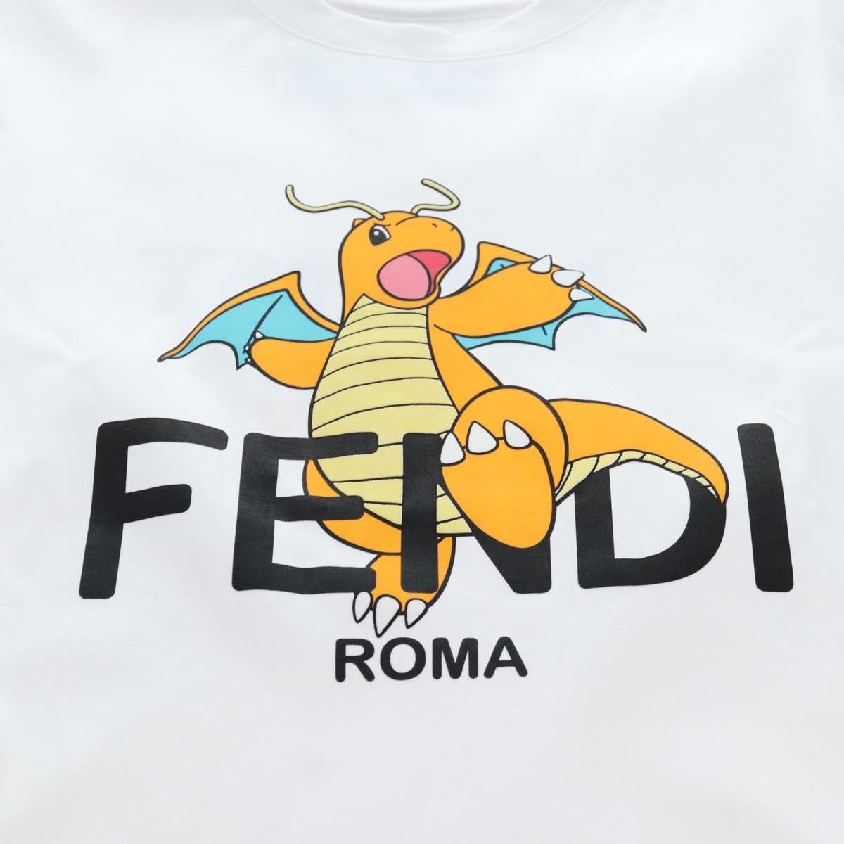 FENDI x FRGMT x POKEMON Dragonite T shirt Cotton White Auth 167458M