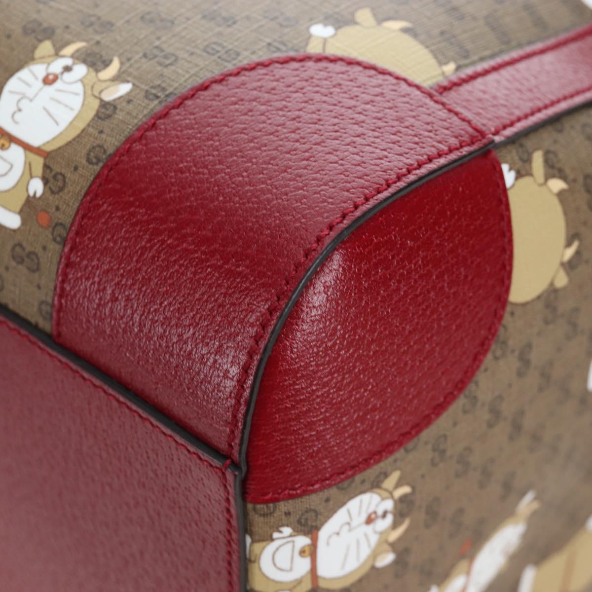 GUCCI x Doraemon Micro GG Boston Bag PVC Leather Beige 647815 Auth 167459SM