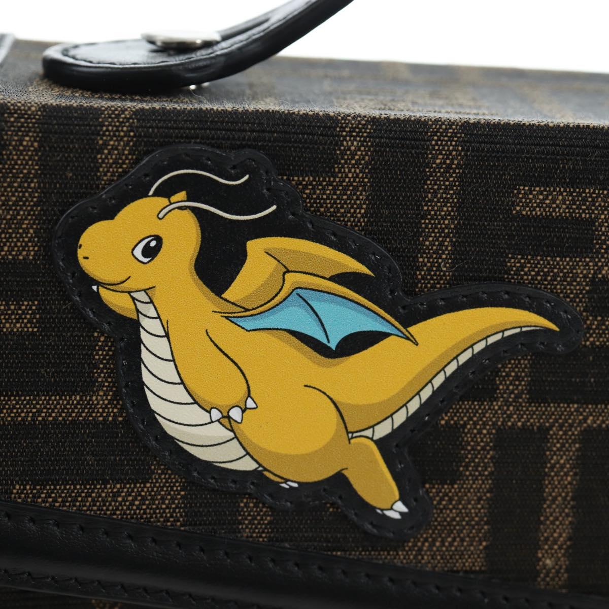 FENDI x FRGMT x POKEMON Soft Trunk Brown Silver 7VA565 Auth 167466SM