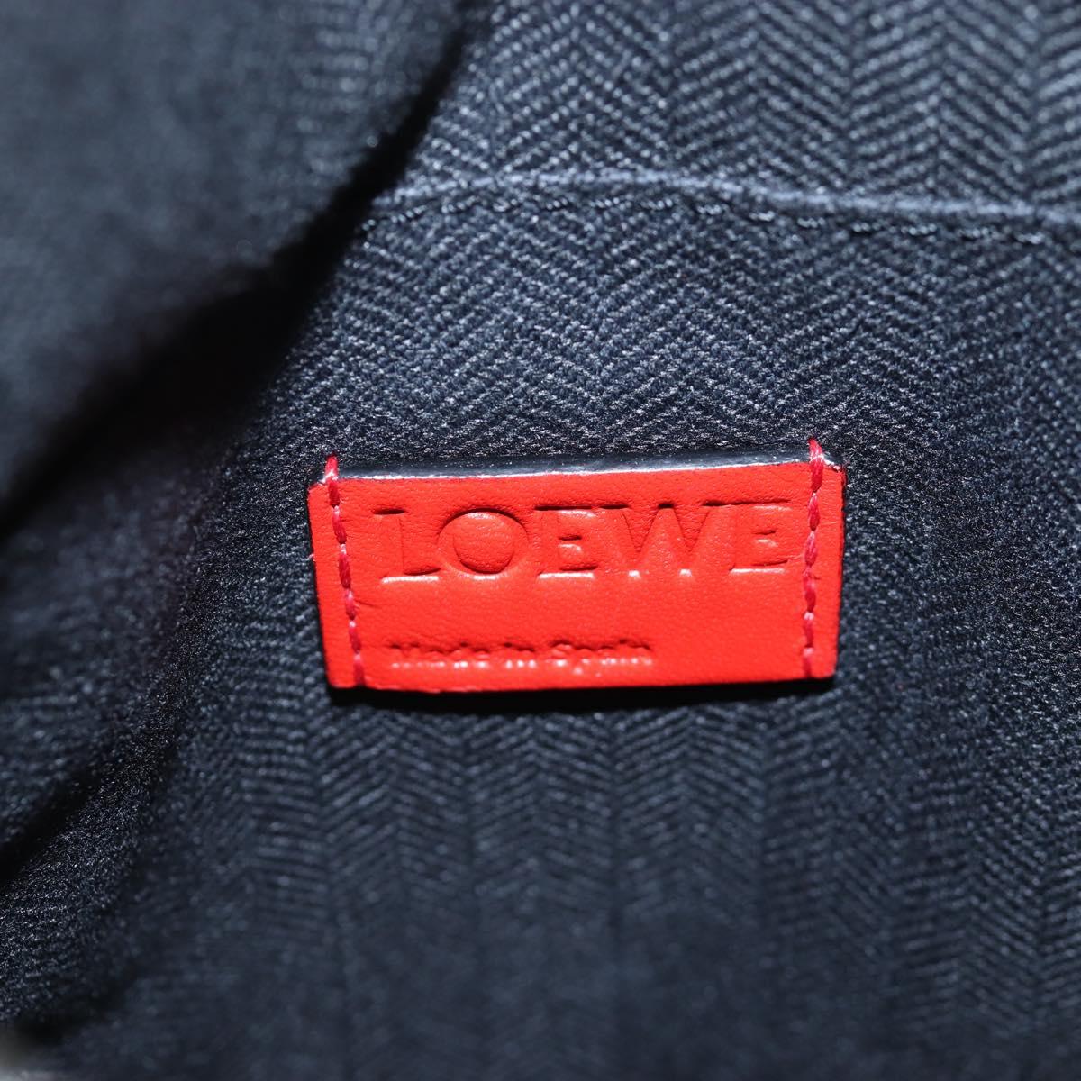 LOEWE Gundam Shoulder Bag Leather Beige Red Auth 167470M