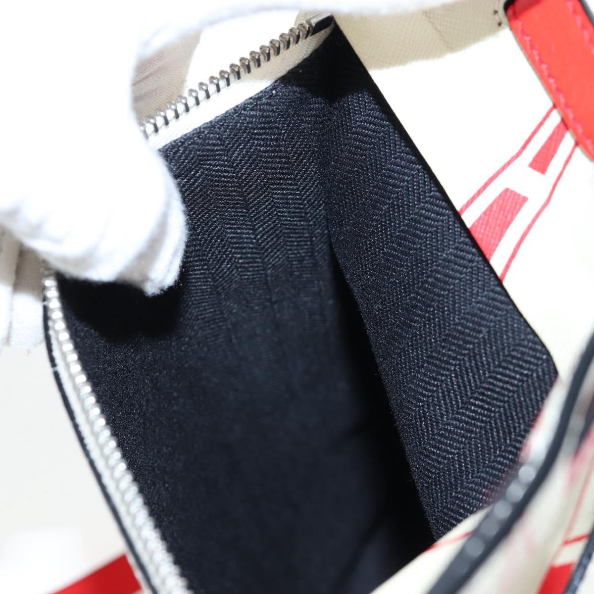 LOEWE Gundam Shoulder Bag Leather Beige Red Auth 167470M