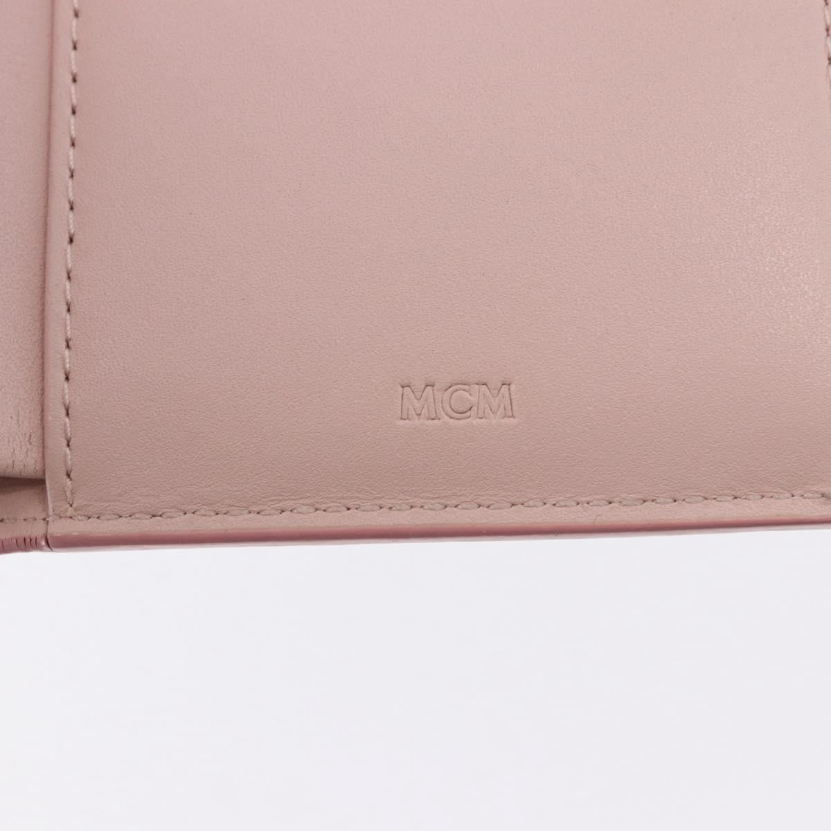 MCM Vicetos Hello Kitty Zip Card Wallet Leather Pink Gold Auth 167472SAM
