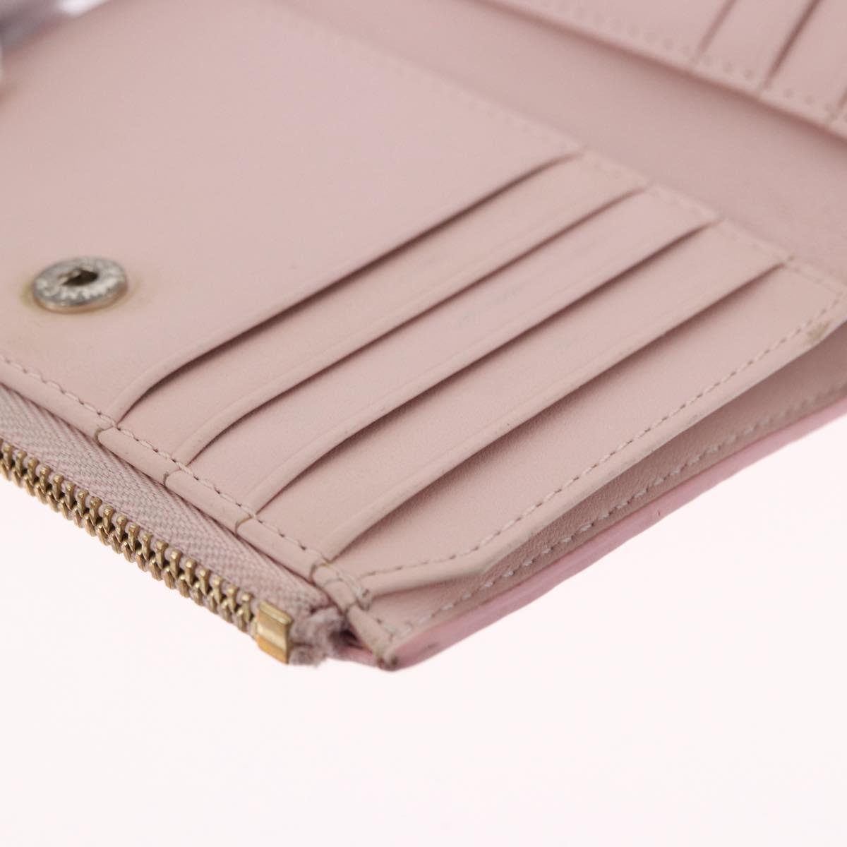 MCM Vicetos Hello Kitty Zip Card Wallet Leather Pink Gold Auth 167472SAM