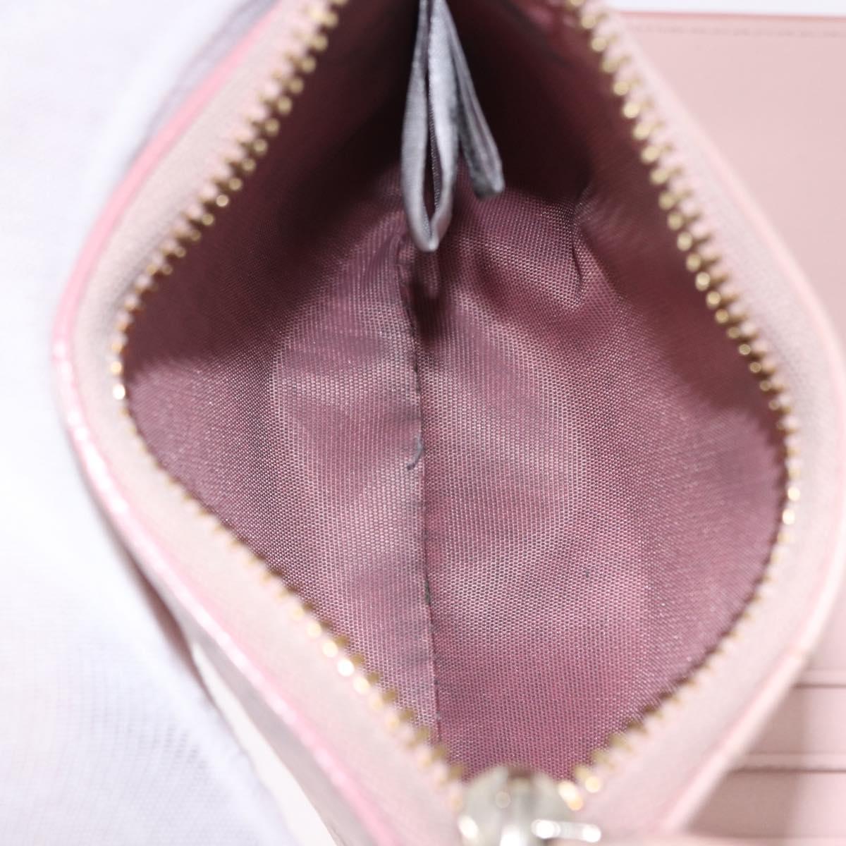 MCM Vicetos Hello Kitty Zip Card Wallet Leather Pink Gold Auth 167472SAM
