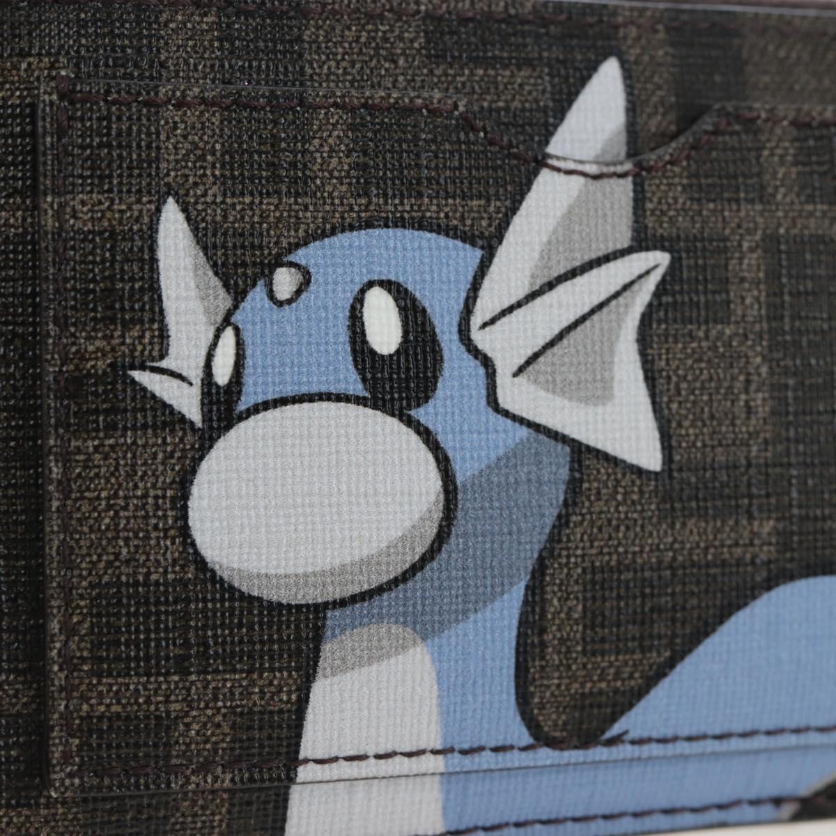 FENDI x FRGMT x POKEMON Zucca Dratini Card Case Brown 8M0489 Auth 167474M