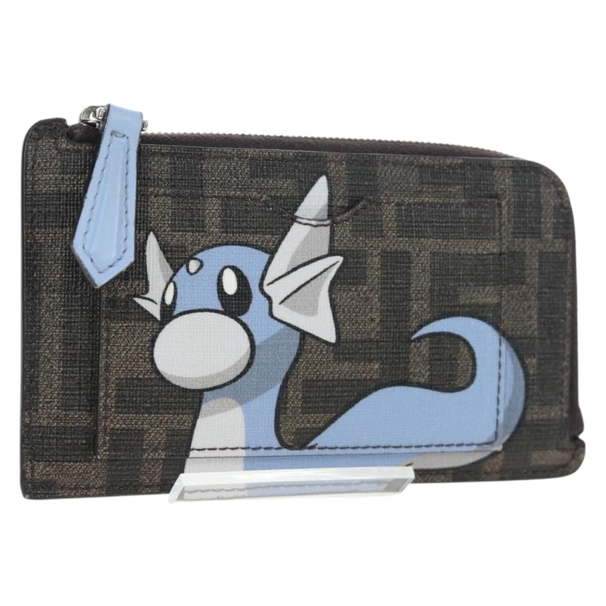 FENDI x FRGMT x POKEMON Zucca Dratini Card Case Brown 8M0489 Auth 167474M